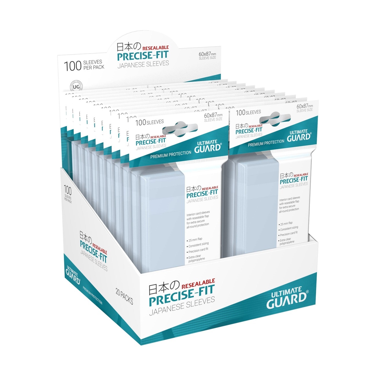 Ultimate Guard Precise-Fit Sleeves Japanese Size (100) - Resealable | Elbenwald Ultimate Guard Precise-Fit Sleeves Japanese Size (100) - Resealable | Elbenwald