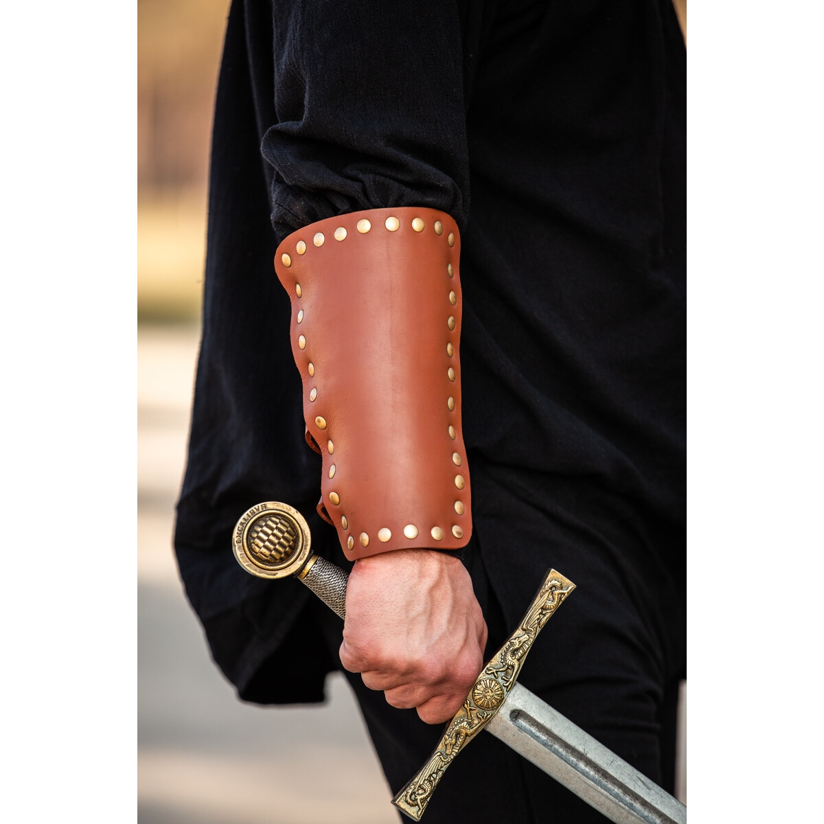 Mittelalter Lederarmschiene Mar braun