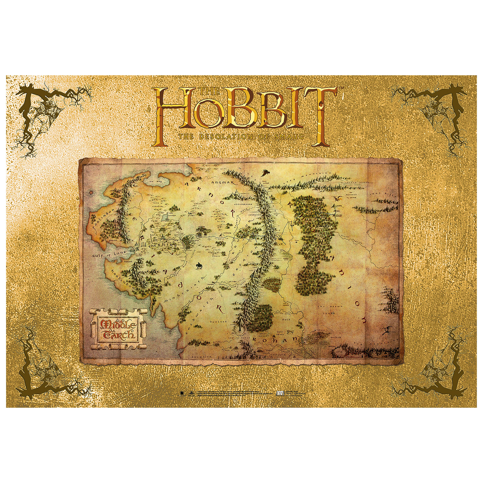 Der Hobbit Mittelerde Karte Maxi Poster Herr Der Ringe Elbenwald