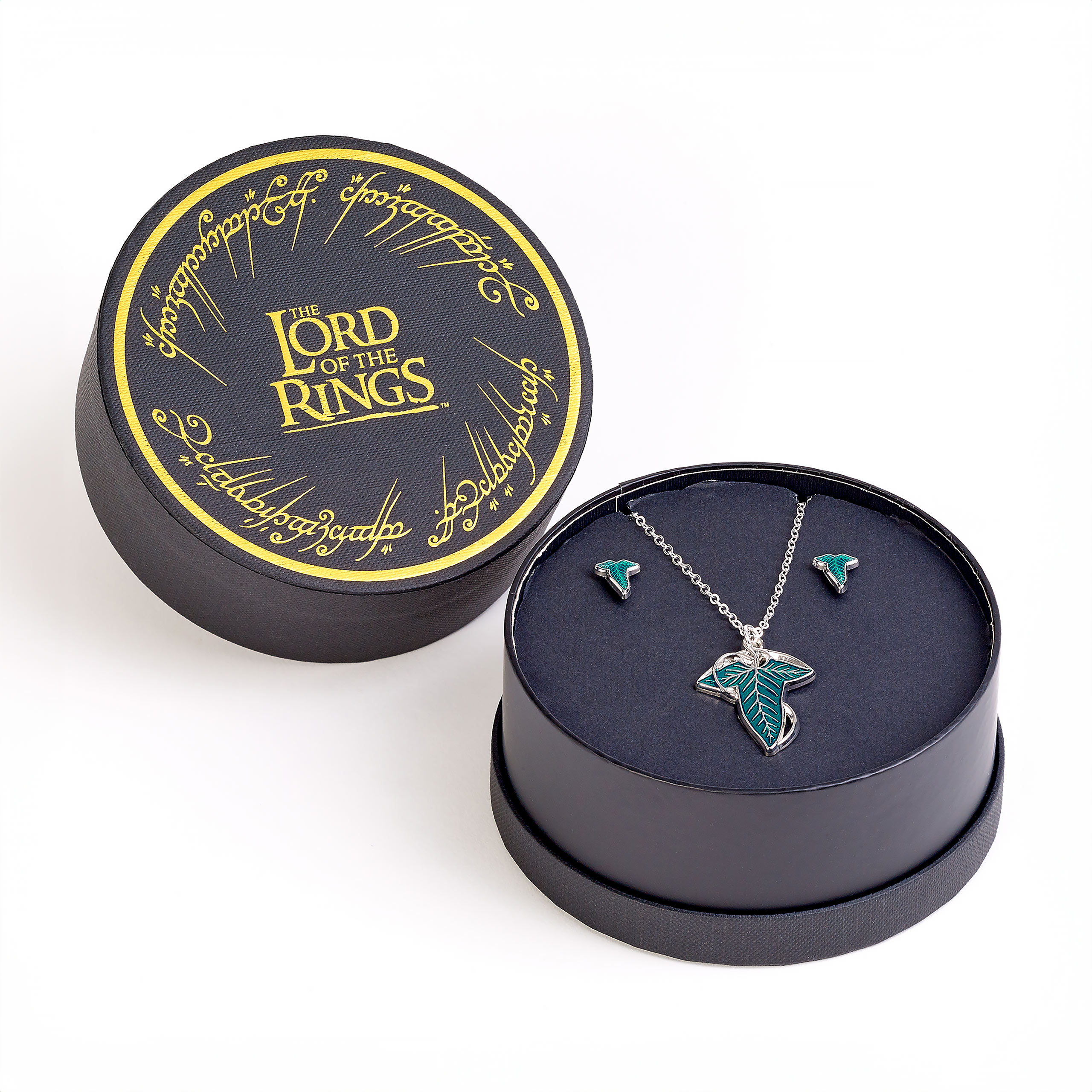 In de Ban van de Ring - Bladbroche sieradenset in cadeauverpakking