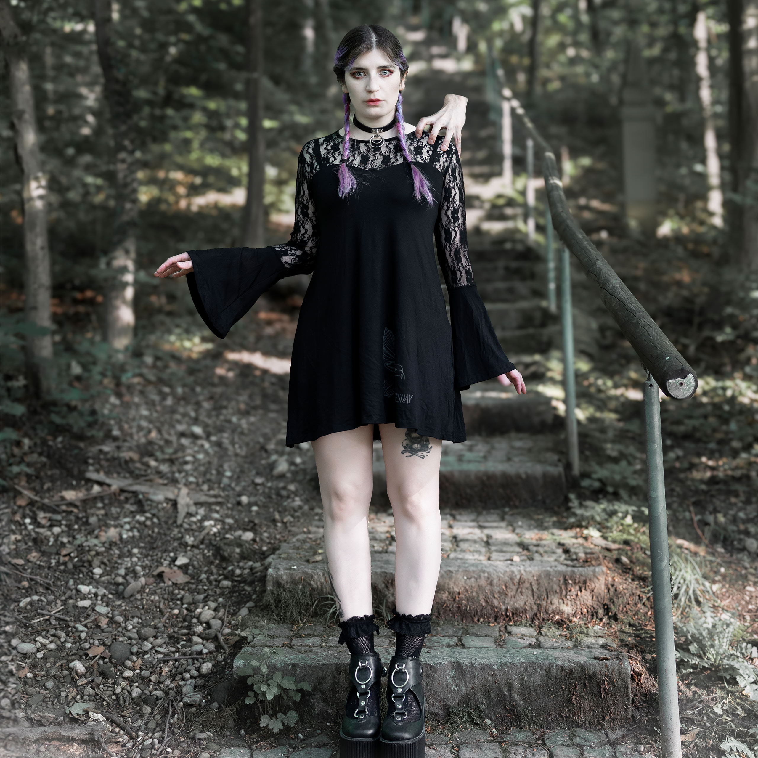 Wednesday - Vestido mini Darkness