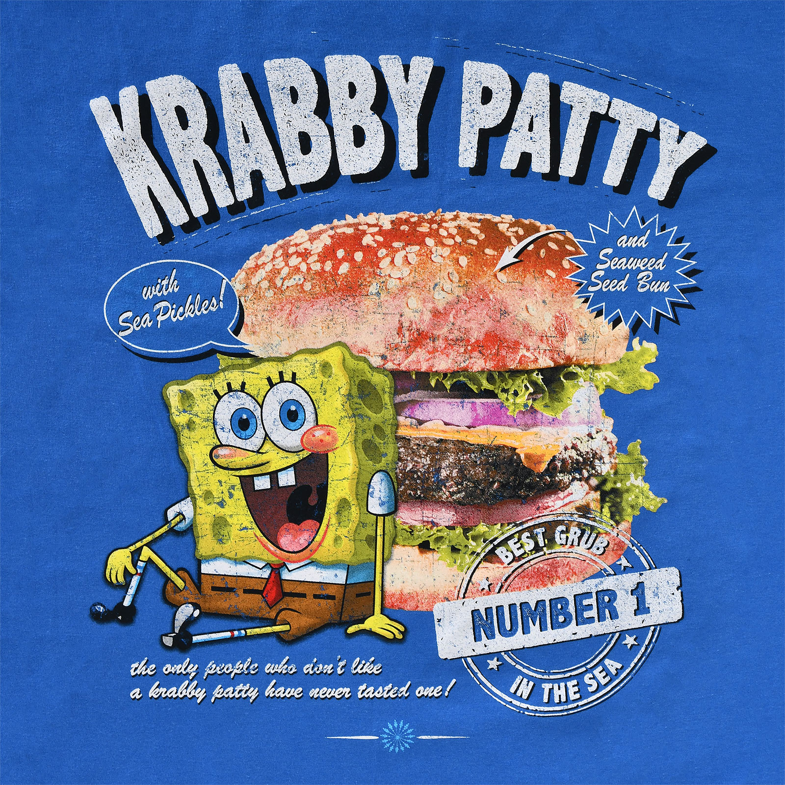 SpongeBob - T-shirt Krabby Patty bleu