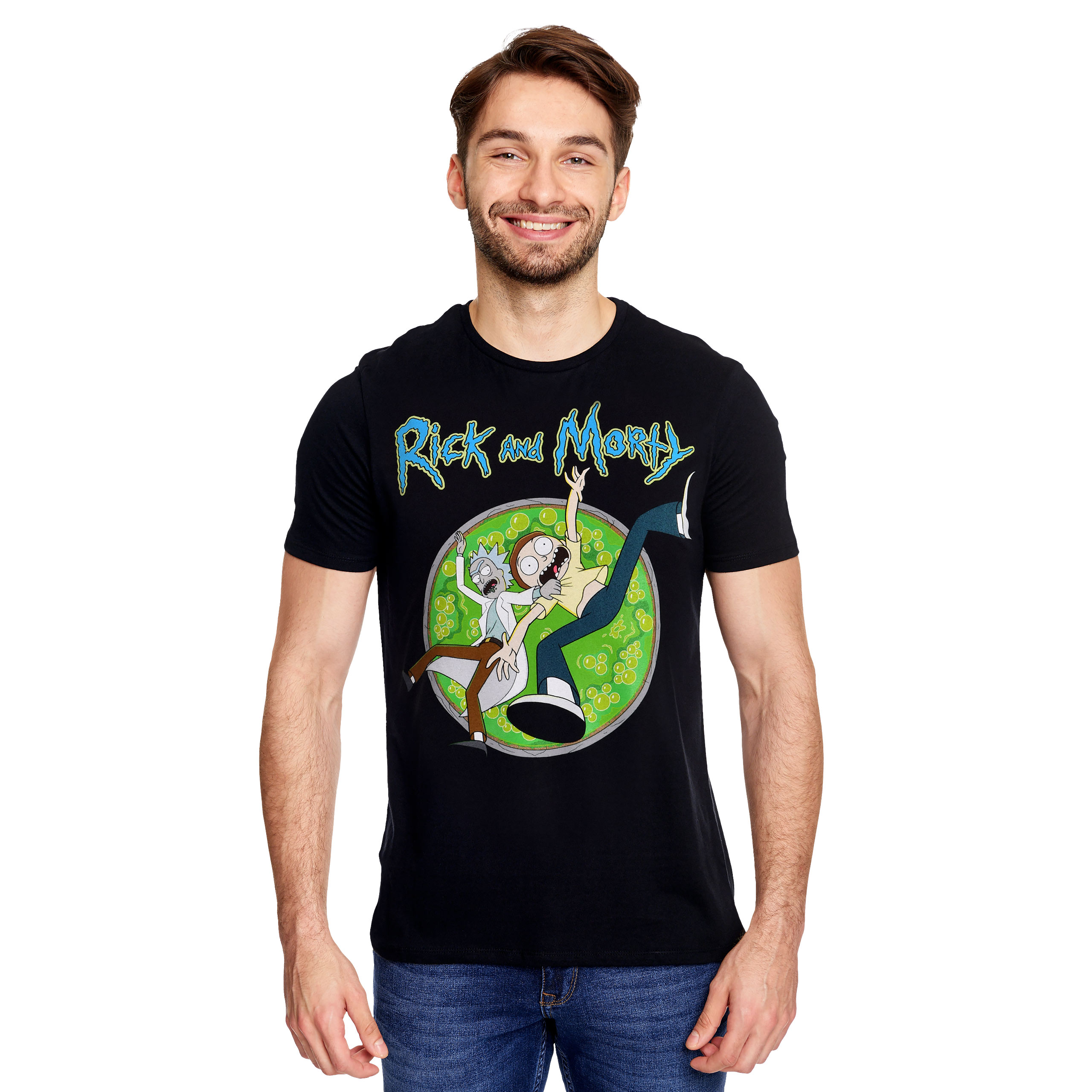 Rick and Morty - Portal Circle T-Shirt schwarz
