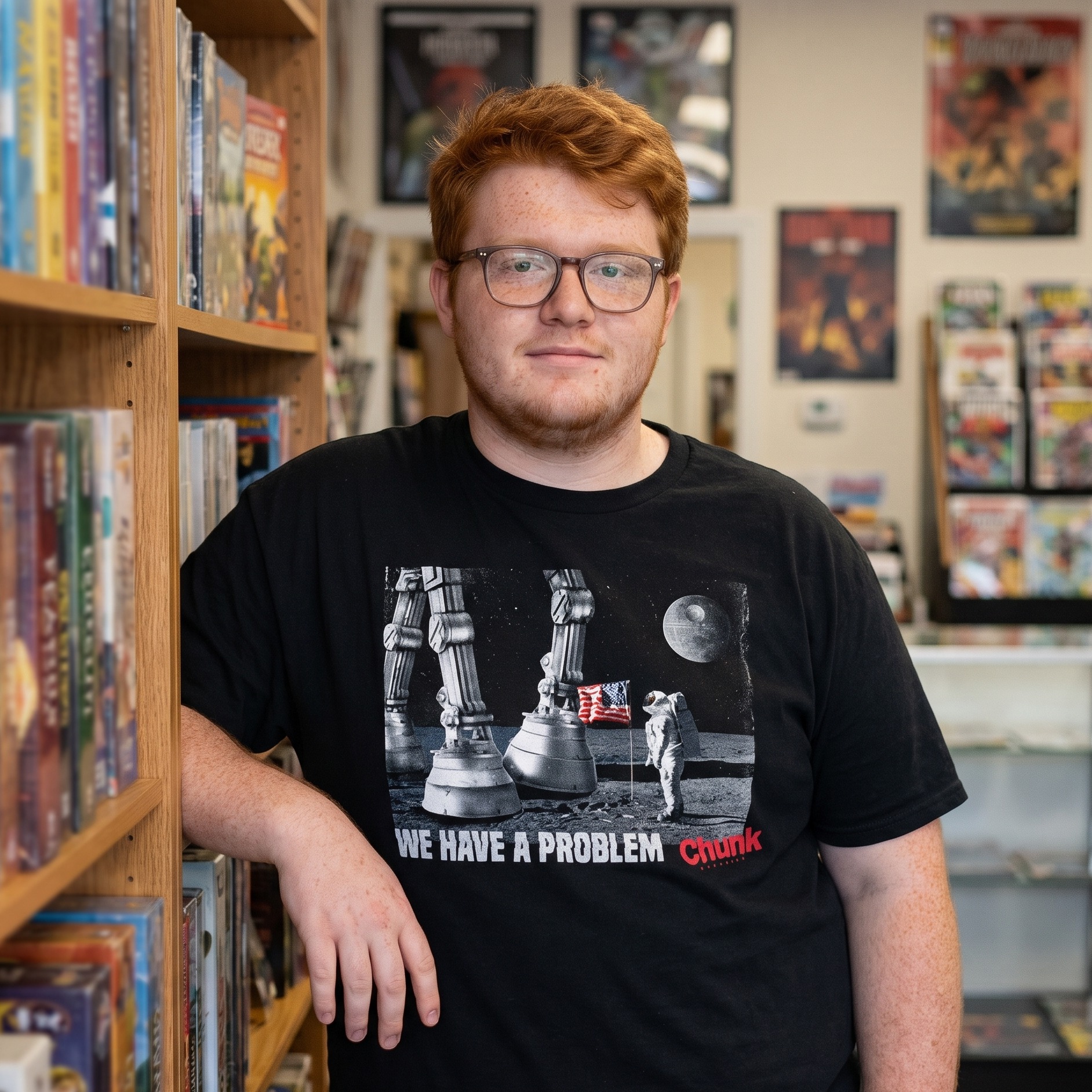 Camiseta Houston Tenemos un Problema para Fans de Star Wars negra