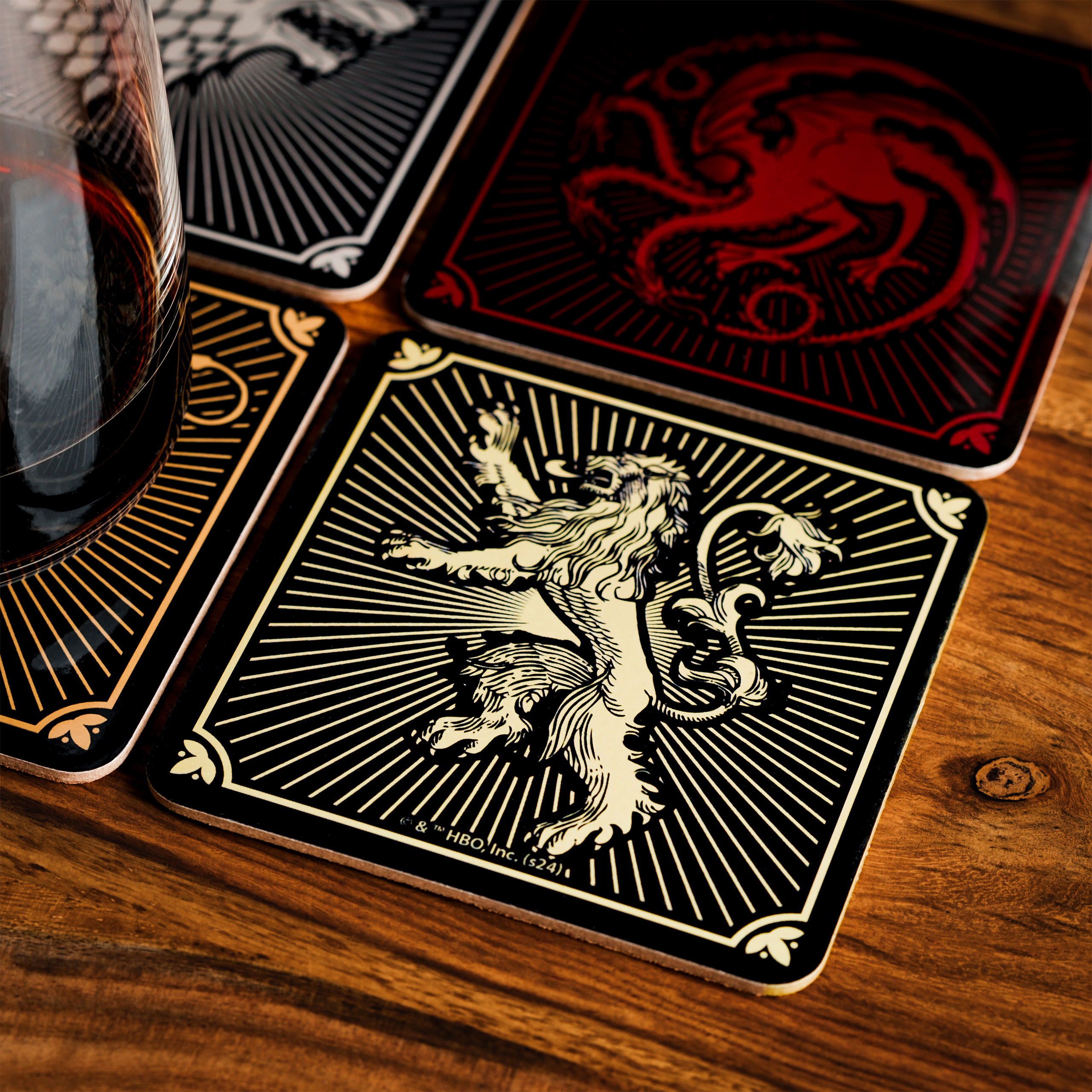 Game of Thrones - Sous-verres blasons des maisons, set de 4