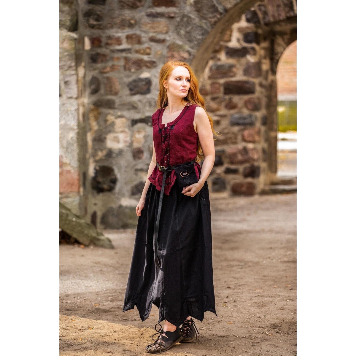 Chaleco corsé medieval Selma rojo