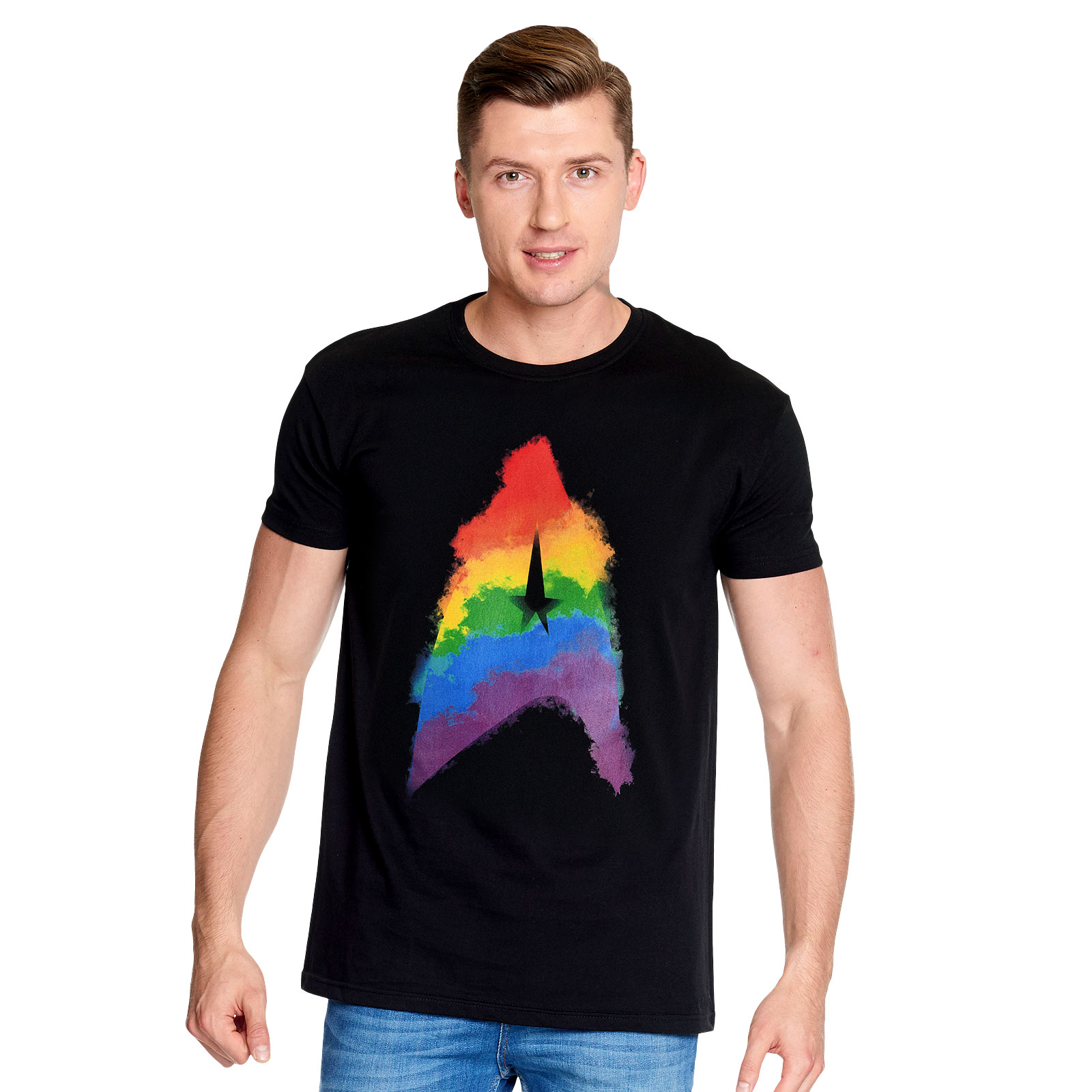 Star Trek - Rainbow Pride Logo T-Shirt schwarz