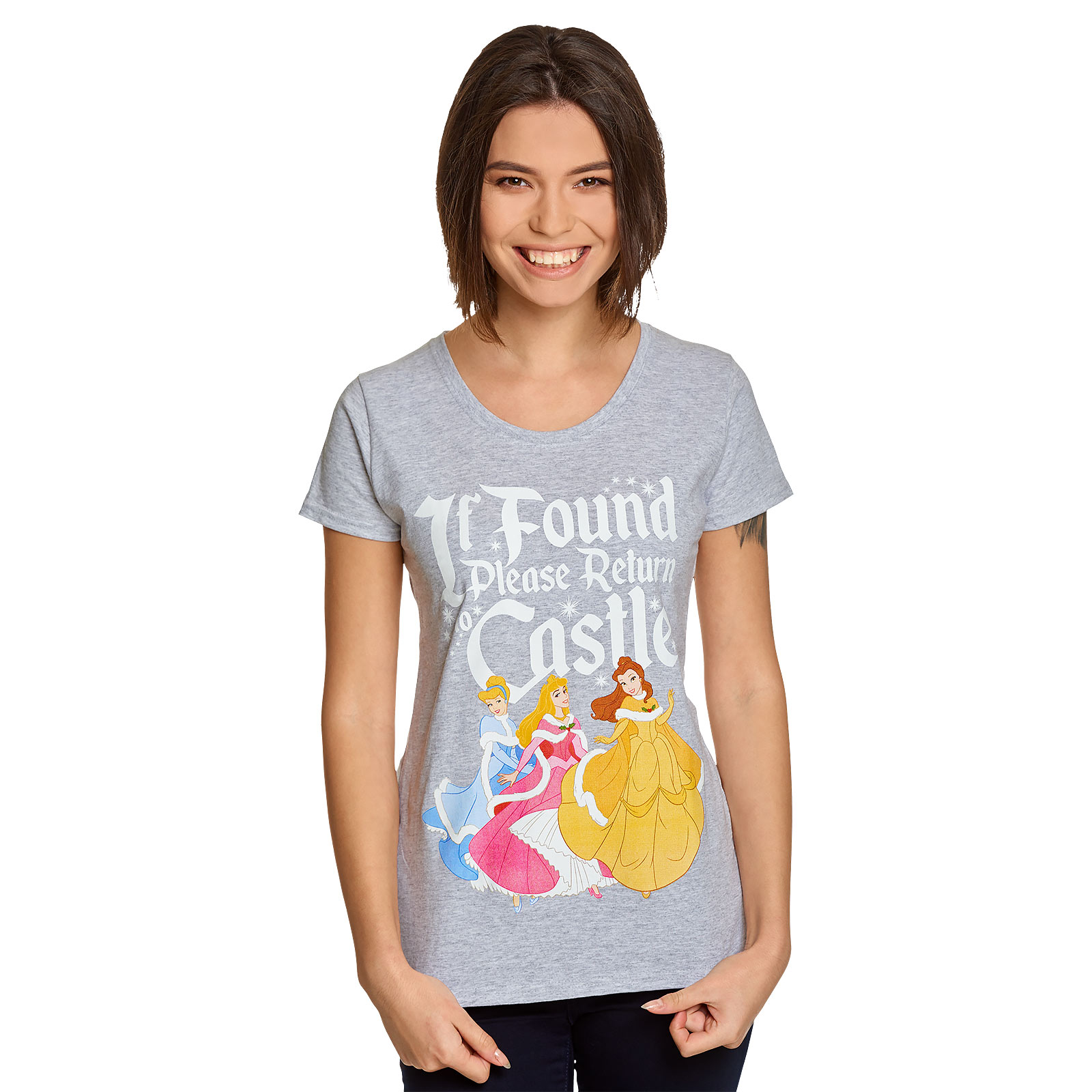 Disney Princess - If Found Return to Castle T-Shirt Damen grau