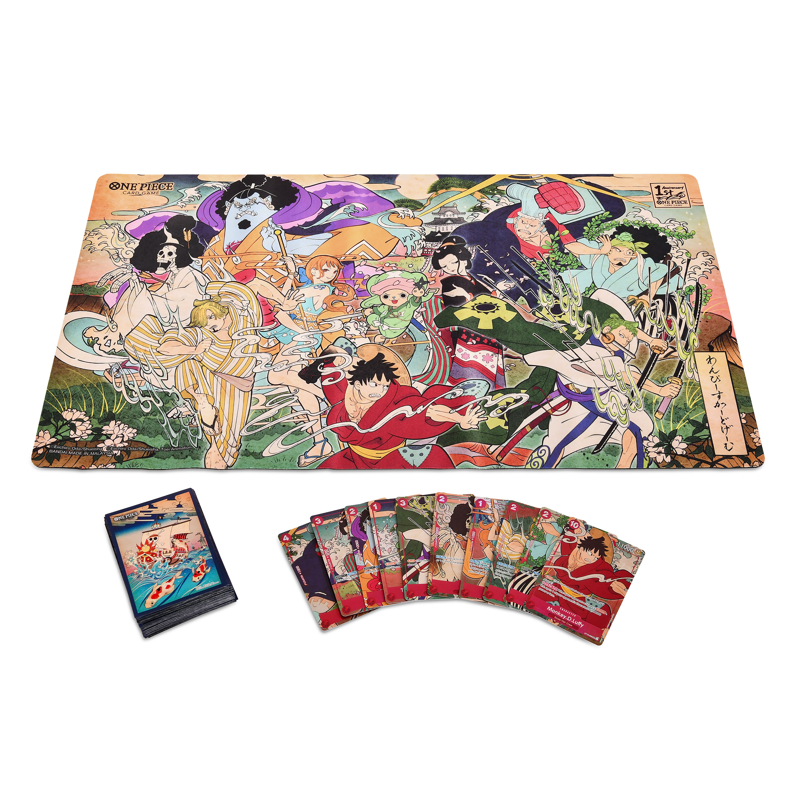 One Piece Card Game - Tapis de jeu et boîte de rangement 1er anniversaire Set