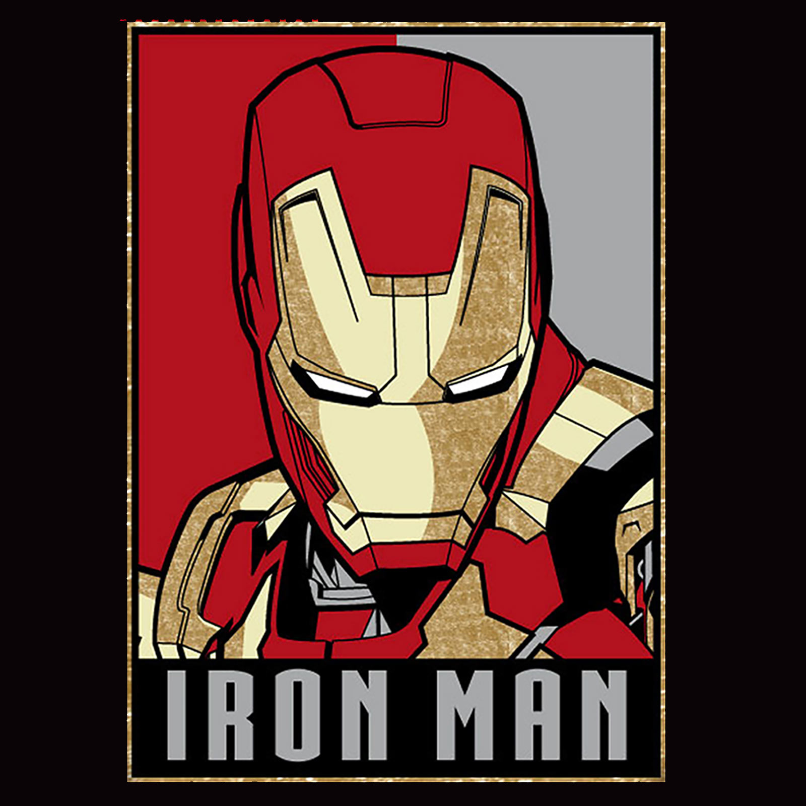 Iron Man - T-shirt Poster noir