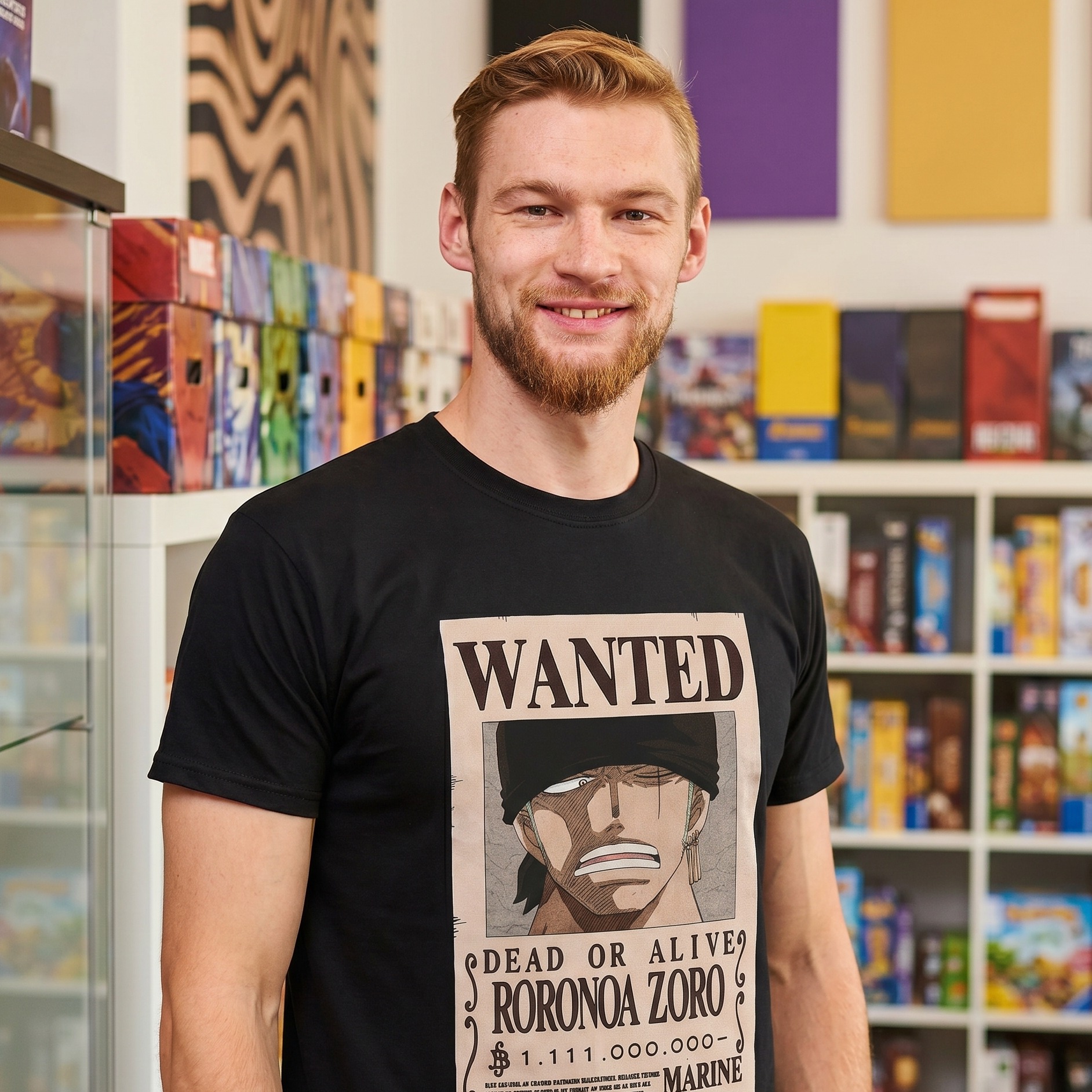 One Piece - Czarna koszulka Wanted Roronoa Zoro