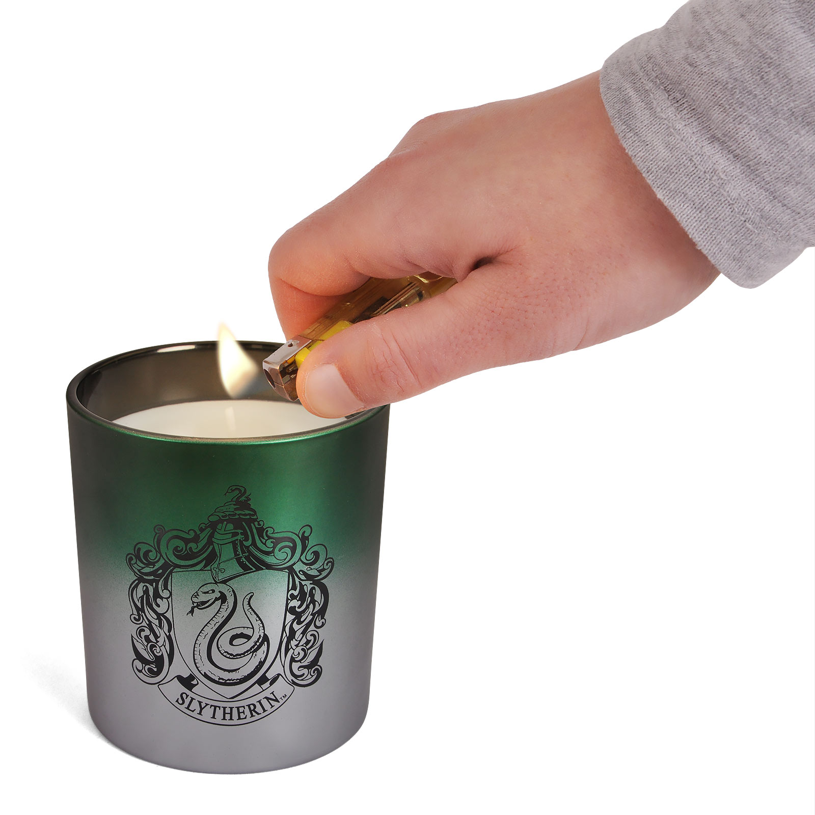 Harry Potter - Slytherin Wappen Kerze im Glas