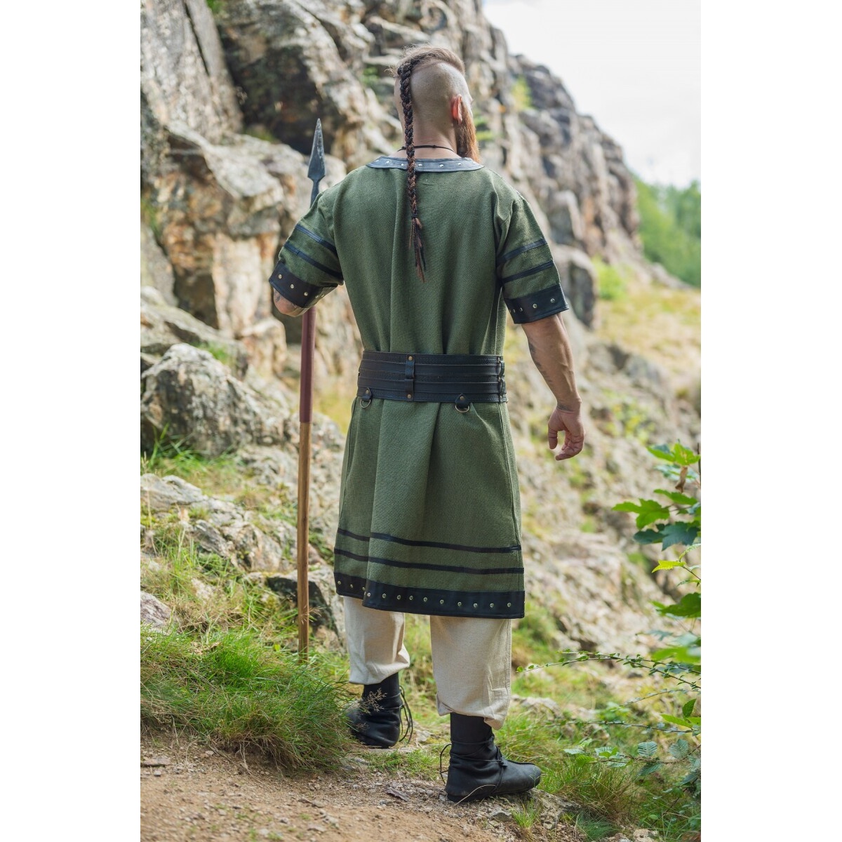 Mittelalter Wikinger Tunika Rollo Kurzarm grün