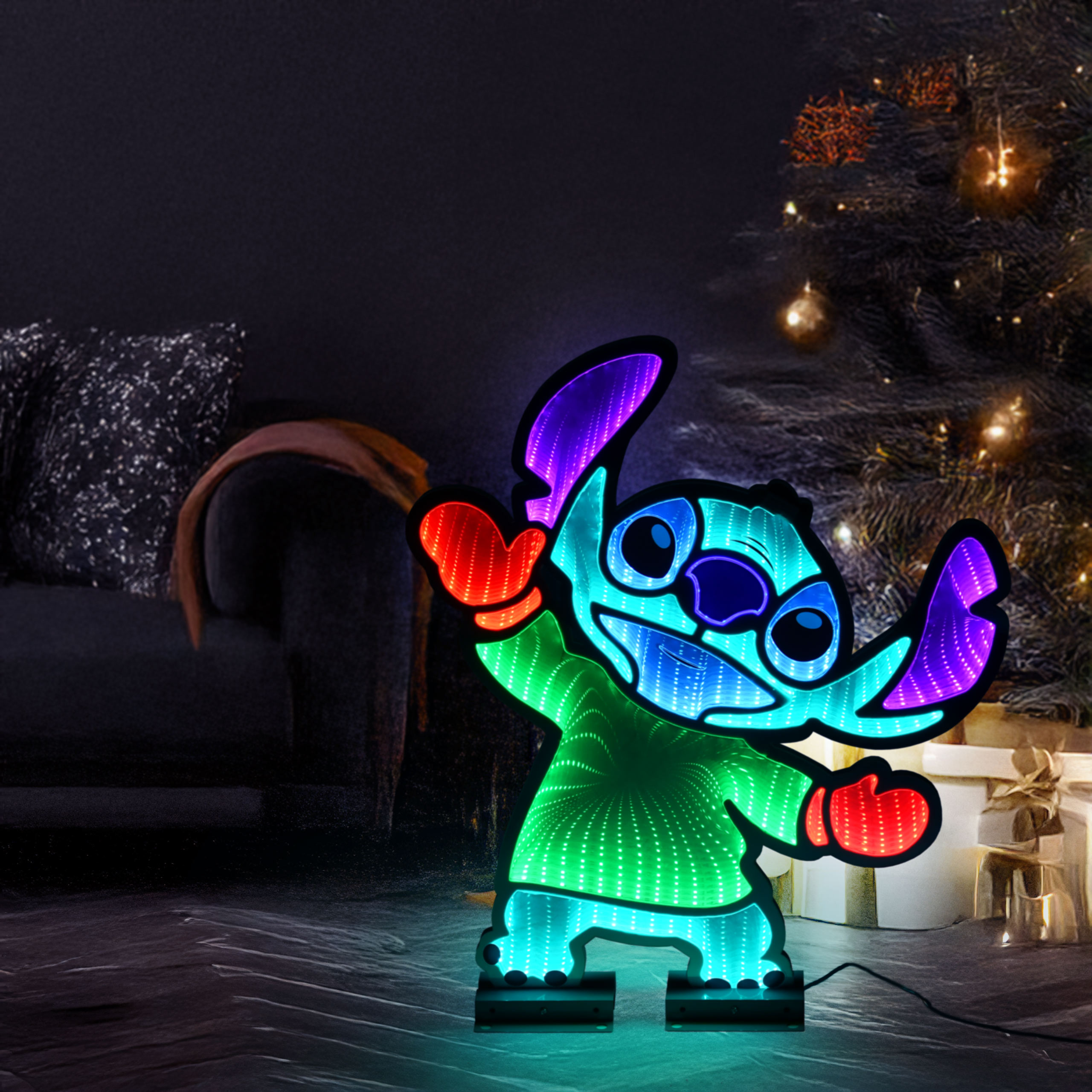 Dansende Stitch Acryl LED Lamp - Lilo & Stitch