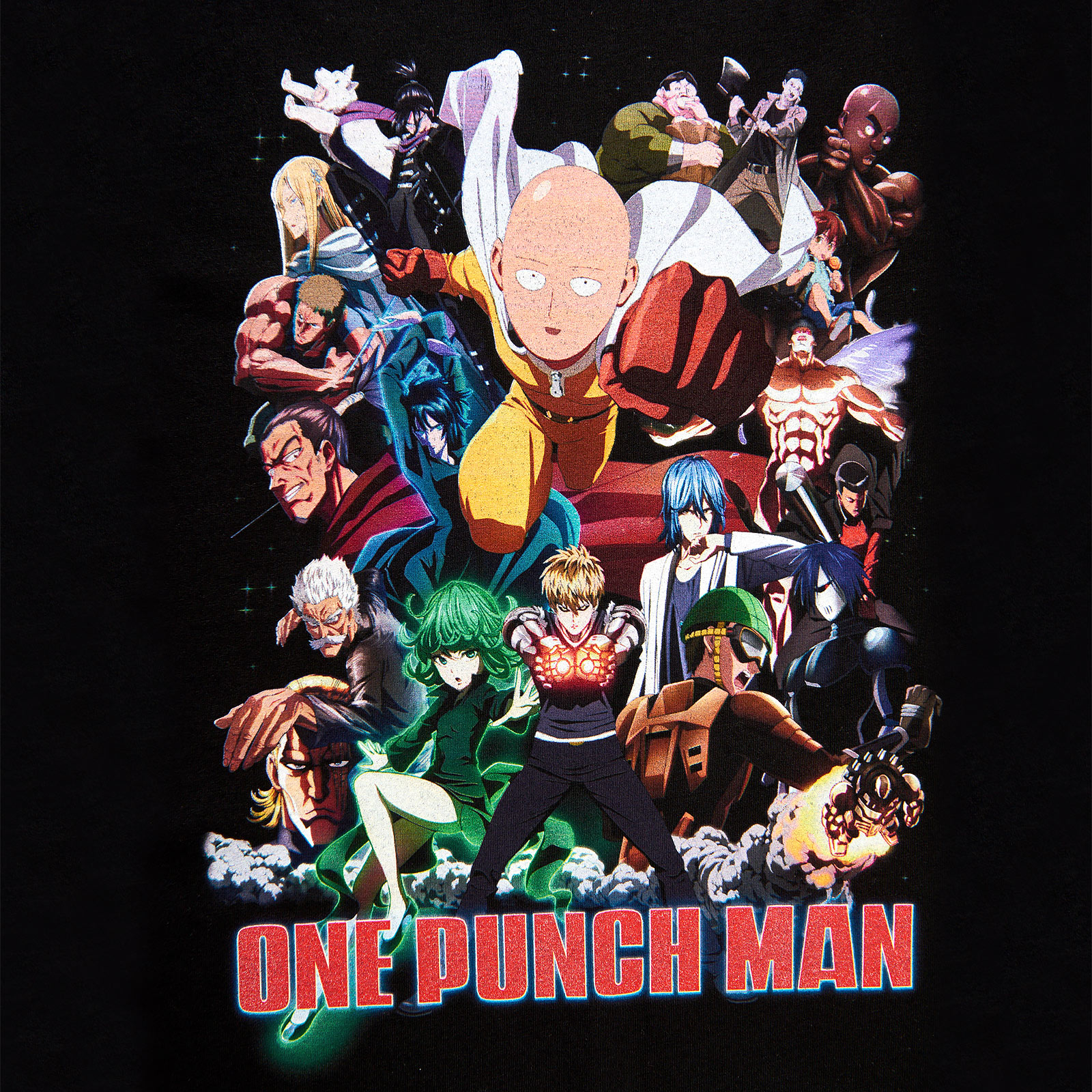 One Punch Man - Collage T-Shirt schwarz
