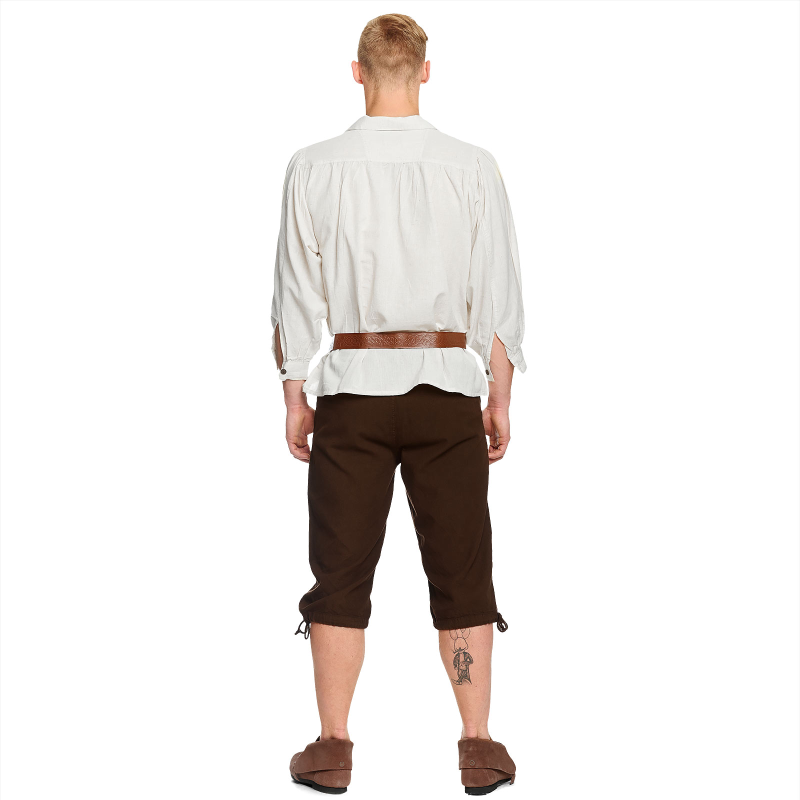 Pantalon médiéval à genoux avec laçage marron