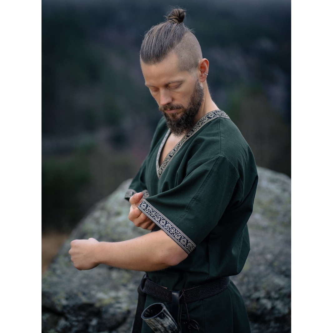 Túnica medieval de manga corta Loki verde