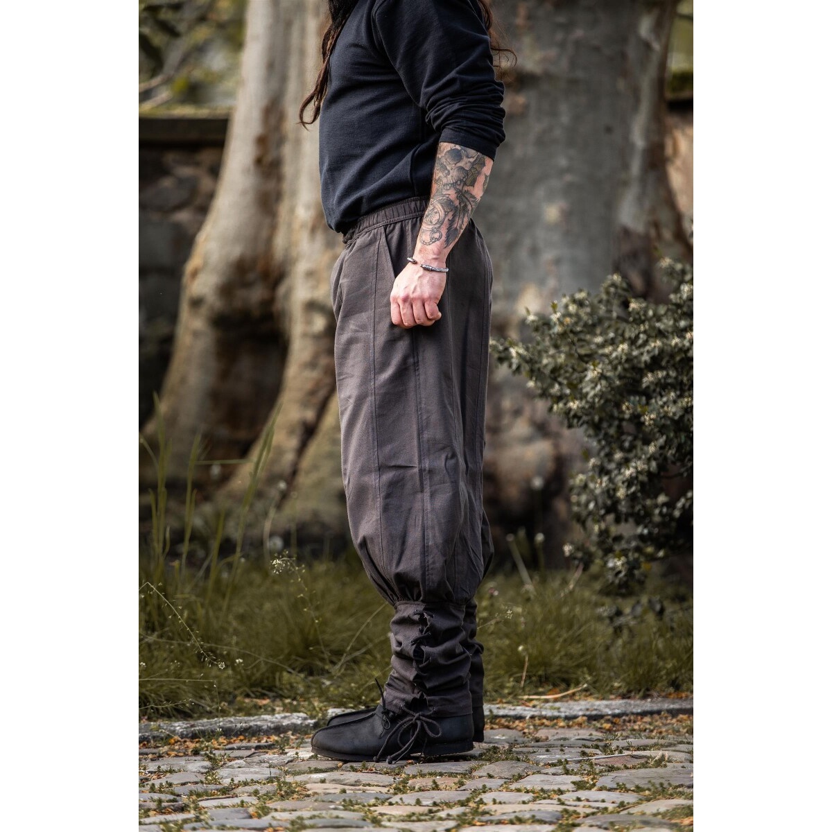 Mittelalter Hose Tiago mit Beinschnürung braun