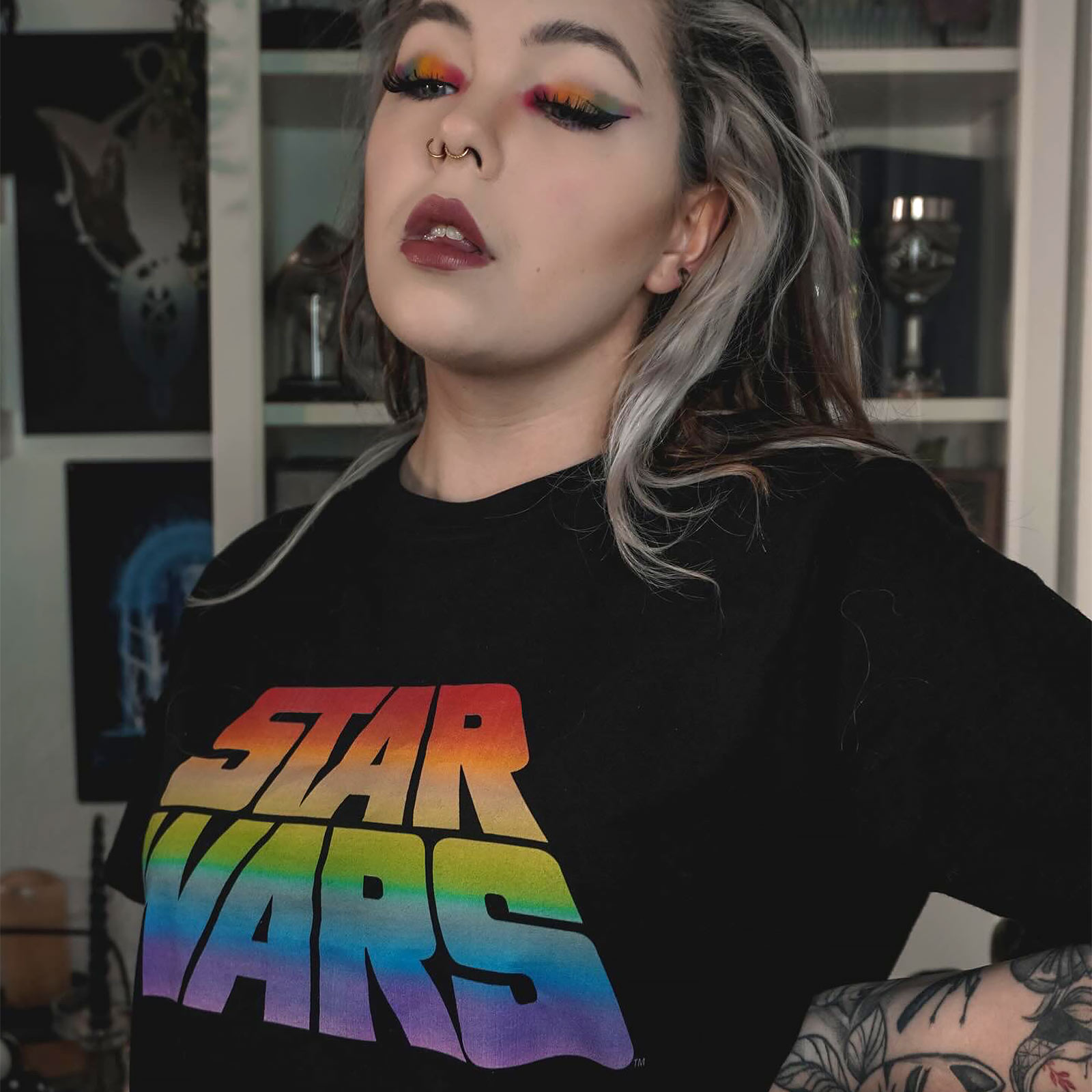 Star Wars - Camiseta con logotipo de orgullo negro