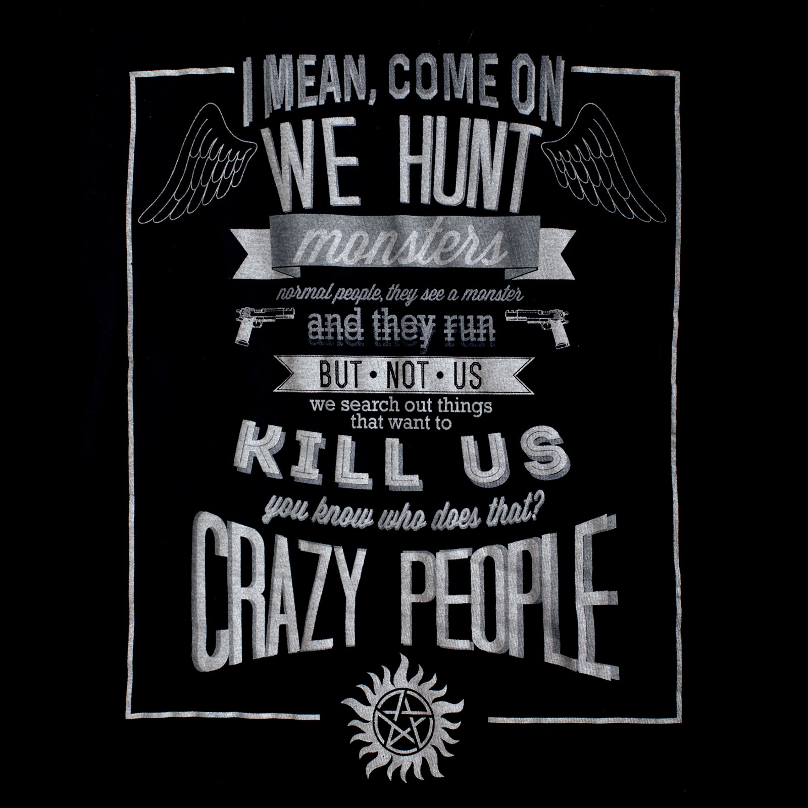 Supernatural - Crazy People Meisjes Shirt zwart