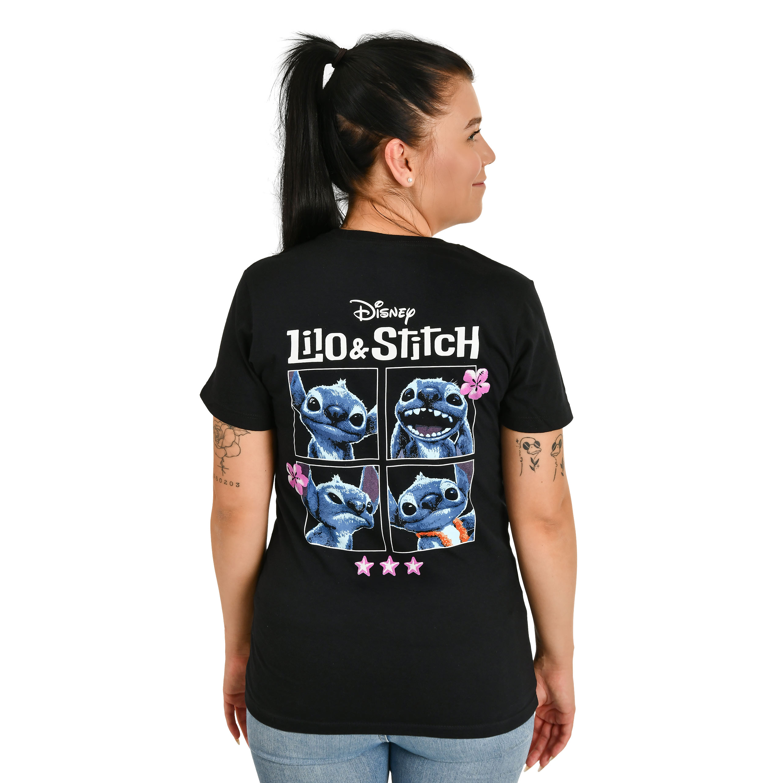 Stitch T-Shirt Damen schwarz - Lilo & Stitch