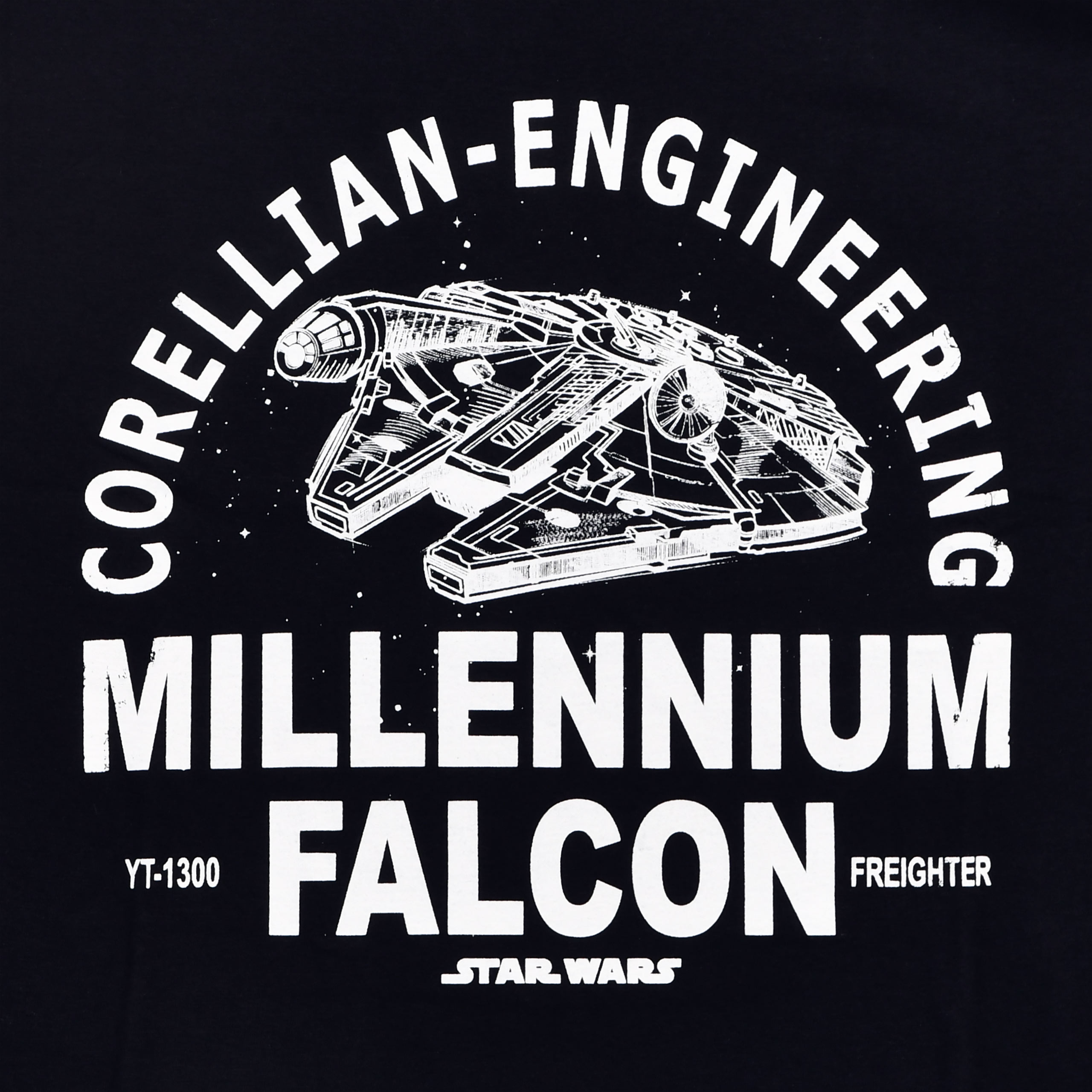Star Wars - T-shirt bleu Millennium Falcon Corellian Engineering