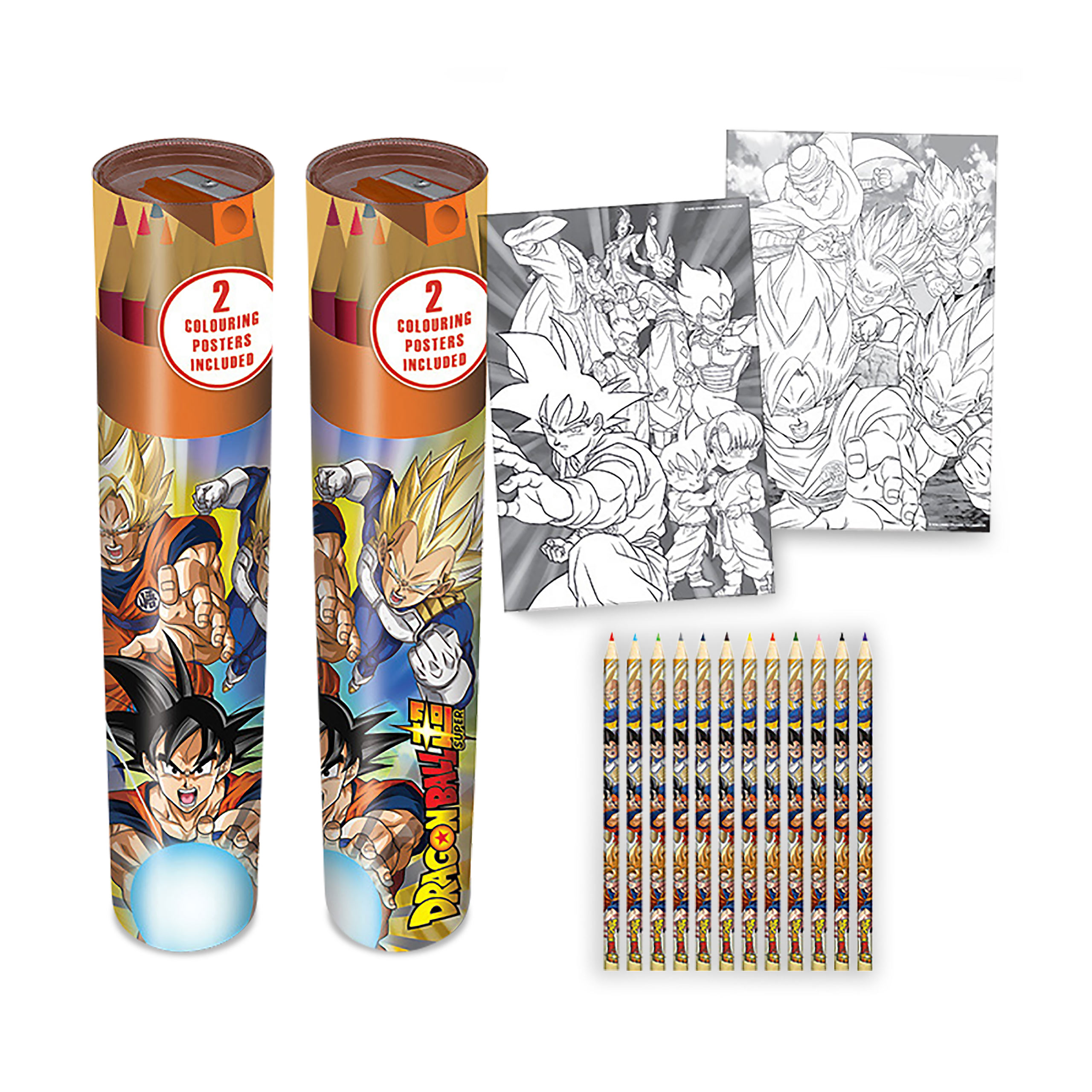Dragon Ball - Battle of Gods Pencil Box 12 Piece Set with 2 Coloring Pages