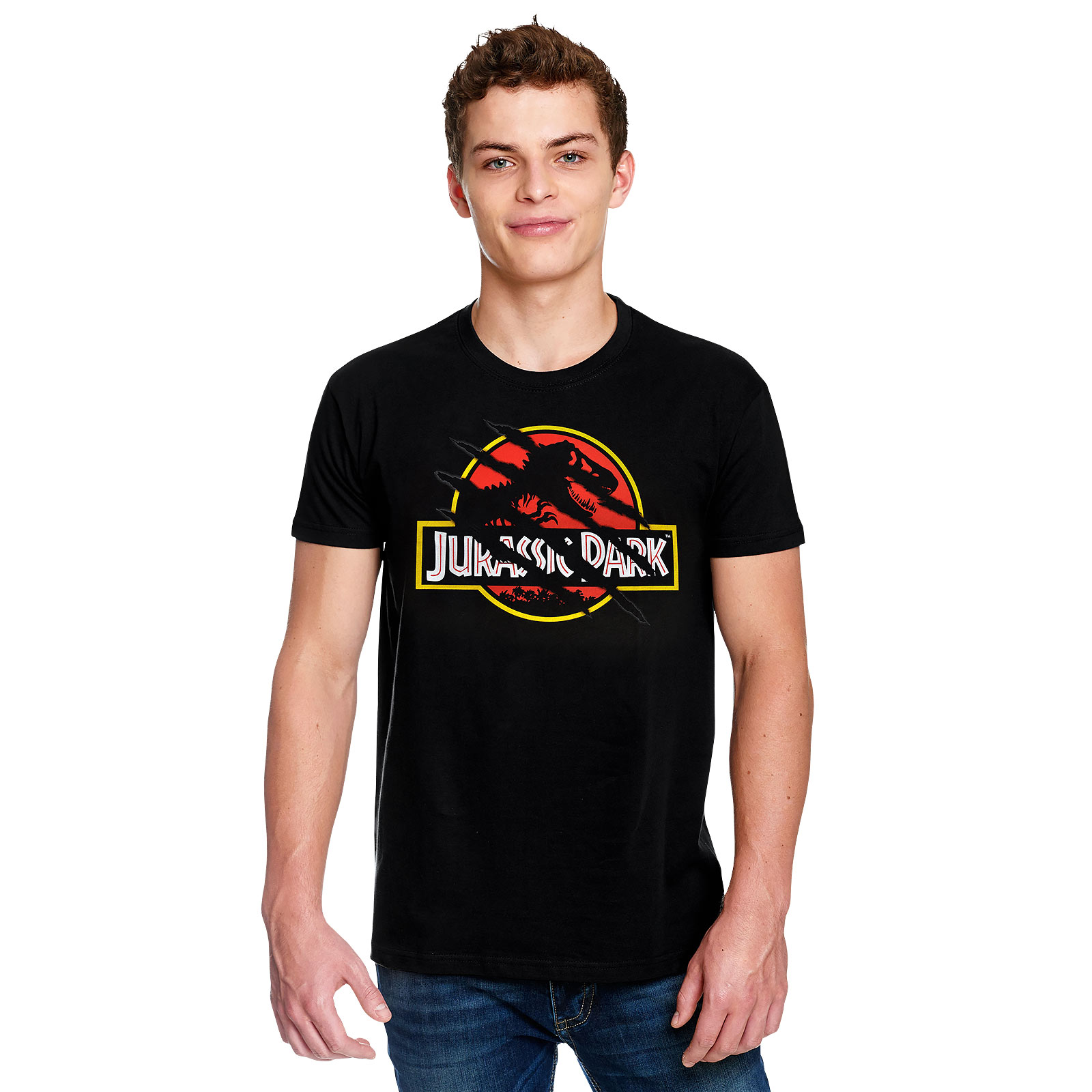 Jurassic Park - Gescheurd Film Logo T-Shirt Zwart