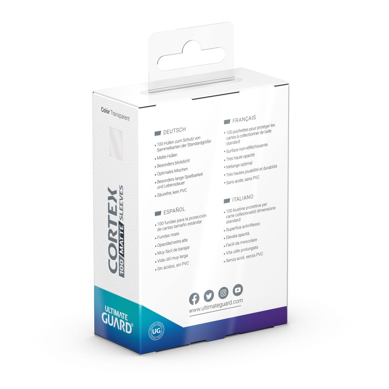 Ultimate Guard Cortex Sleeves Mate Standard Size (100) - Transparente
