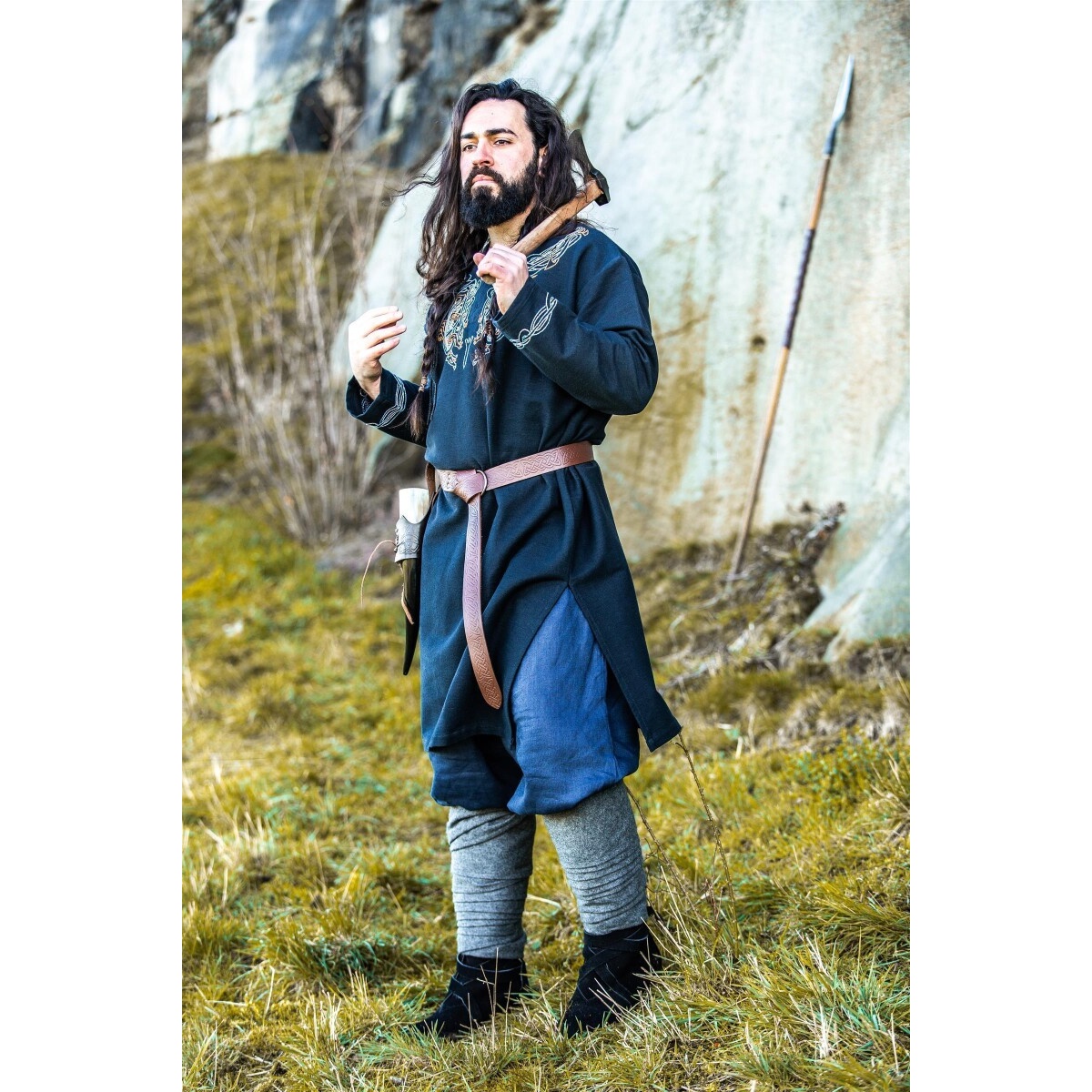 Tunique viking médiévale Snorri noir