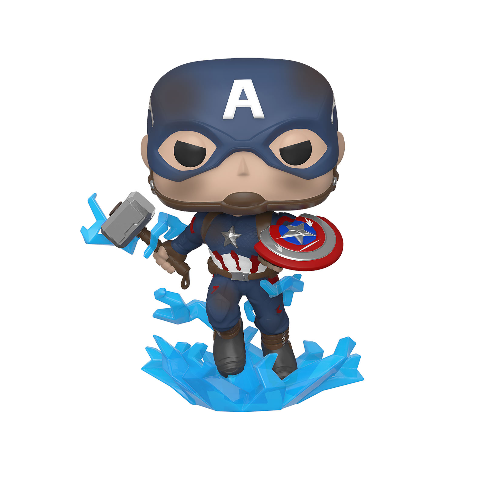 Avengers - Captain America Mjölnir & Bouclier Brisé Endgame Funko Pop Figurine à Tête Branlante