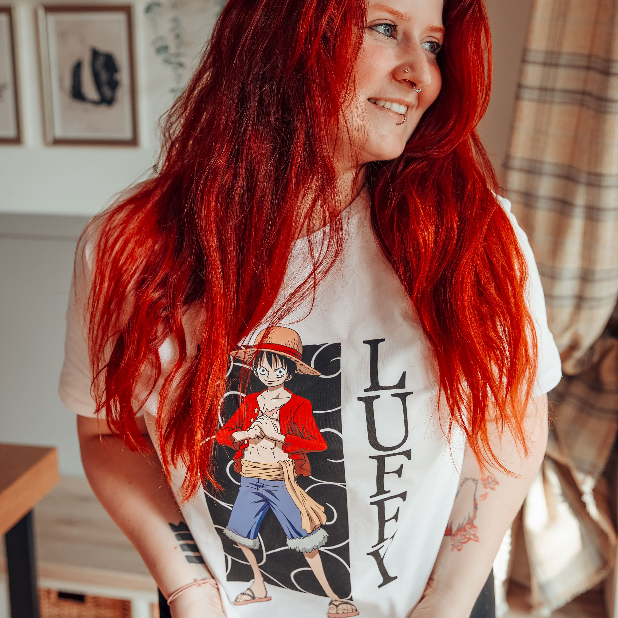 One Piece - T-shirt bianca di Luffy