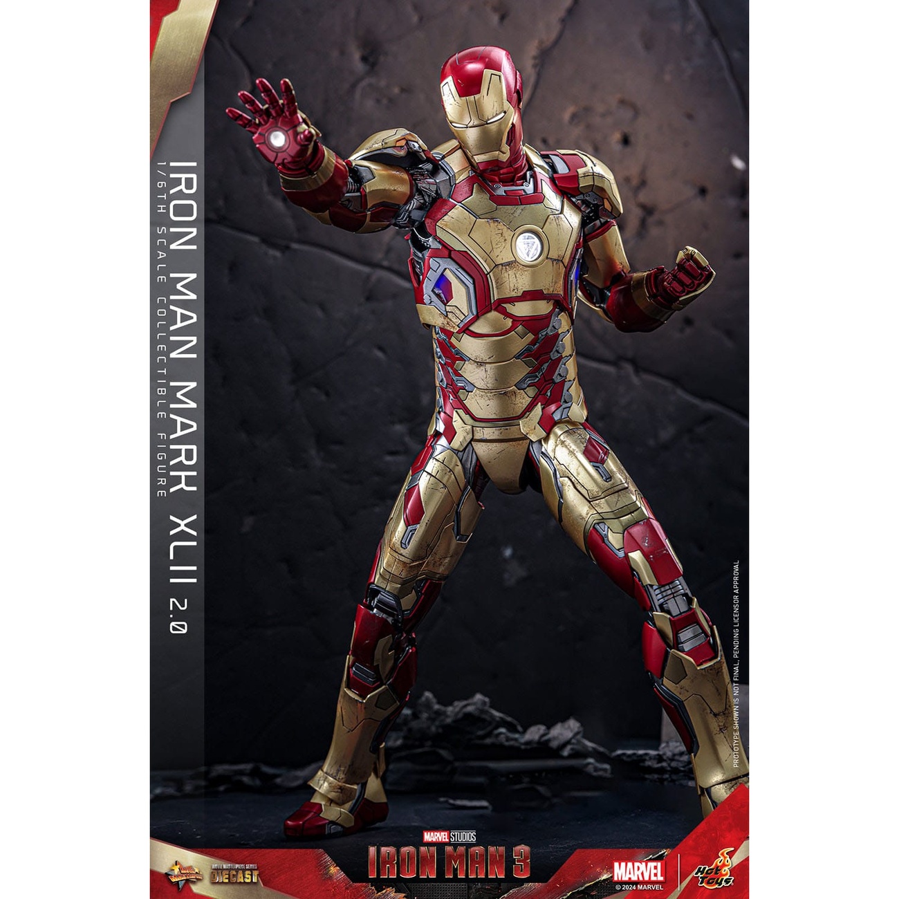Iron Man 3 - Figura de acción Diecast Masterpiece Iron Man Mark XLII 1:6 Deluxe