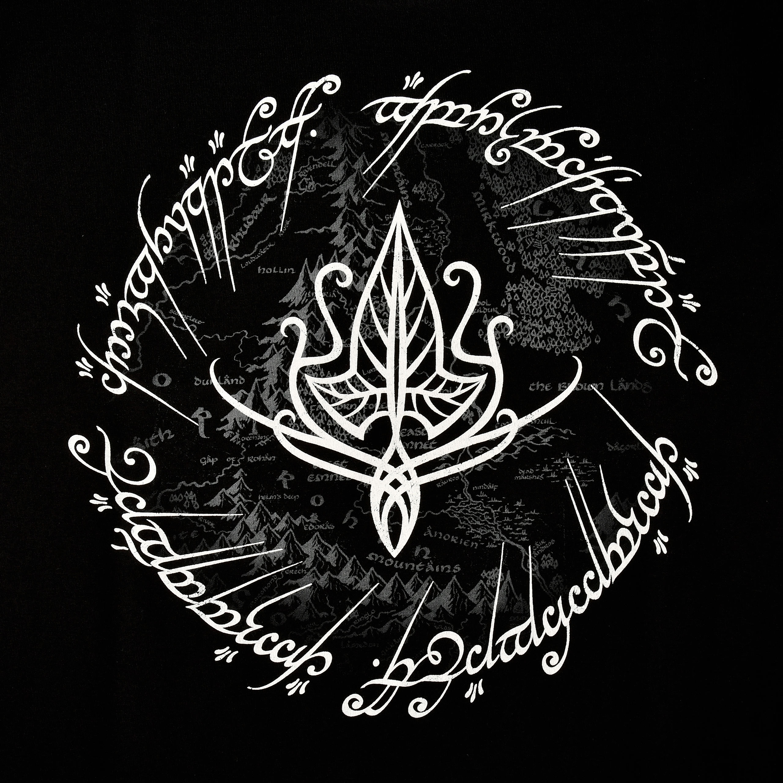 Le Seigneur des Anneaux - T-shirt Feuille Elfique noir