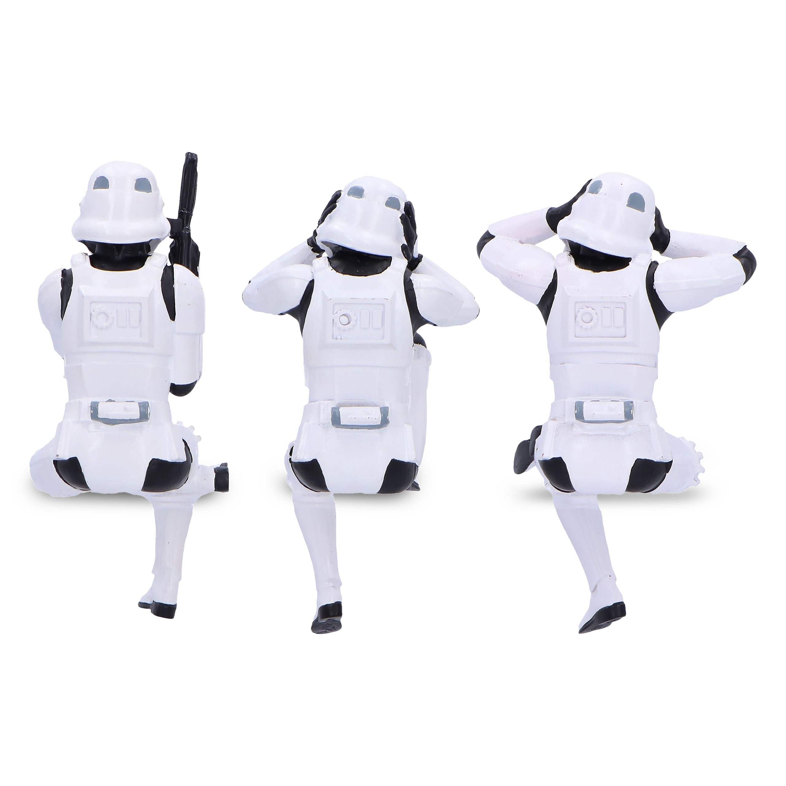 Conjunto de figuras de Stormtrooper original No veas No oigas No hables sentado