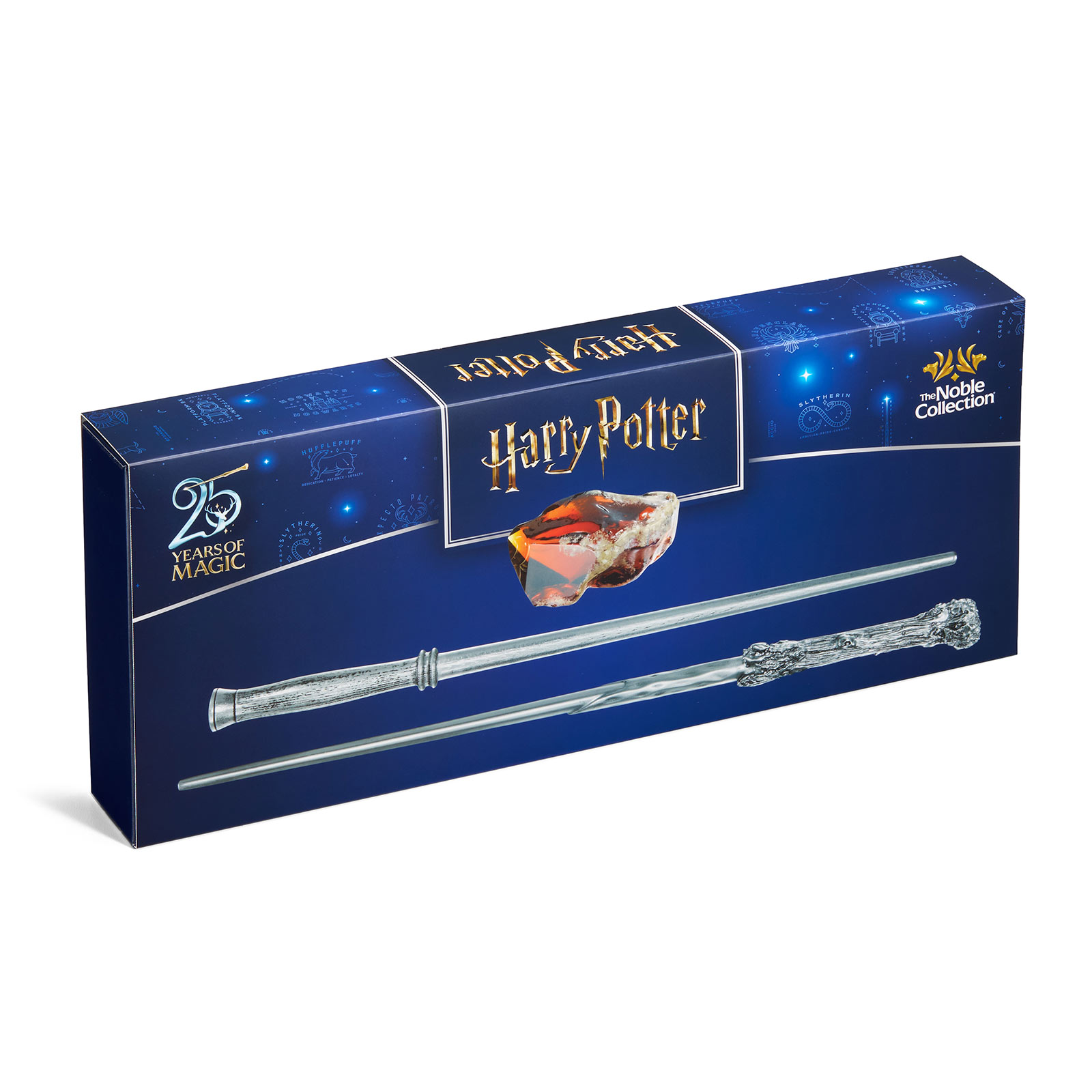 Harry Potter - Ensemble de 2 baguettes magiques et réplique de la Pierre philosophale Coffret cadeau 25e anniversaire