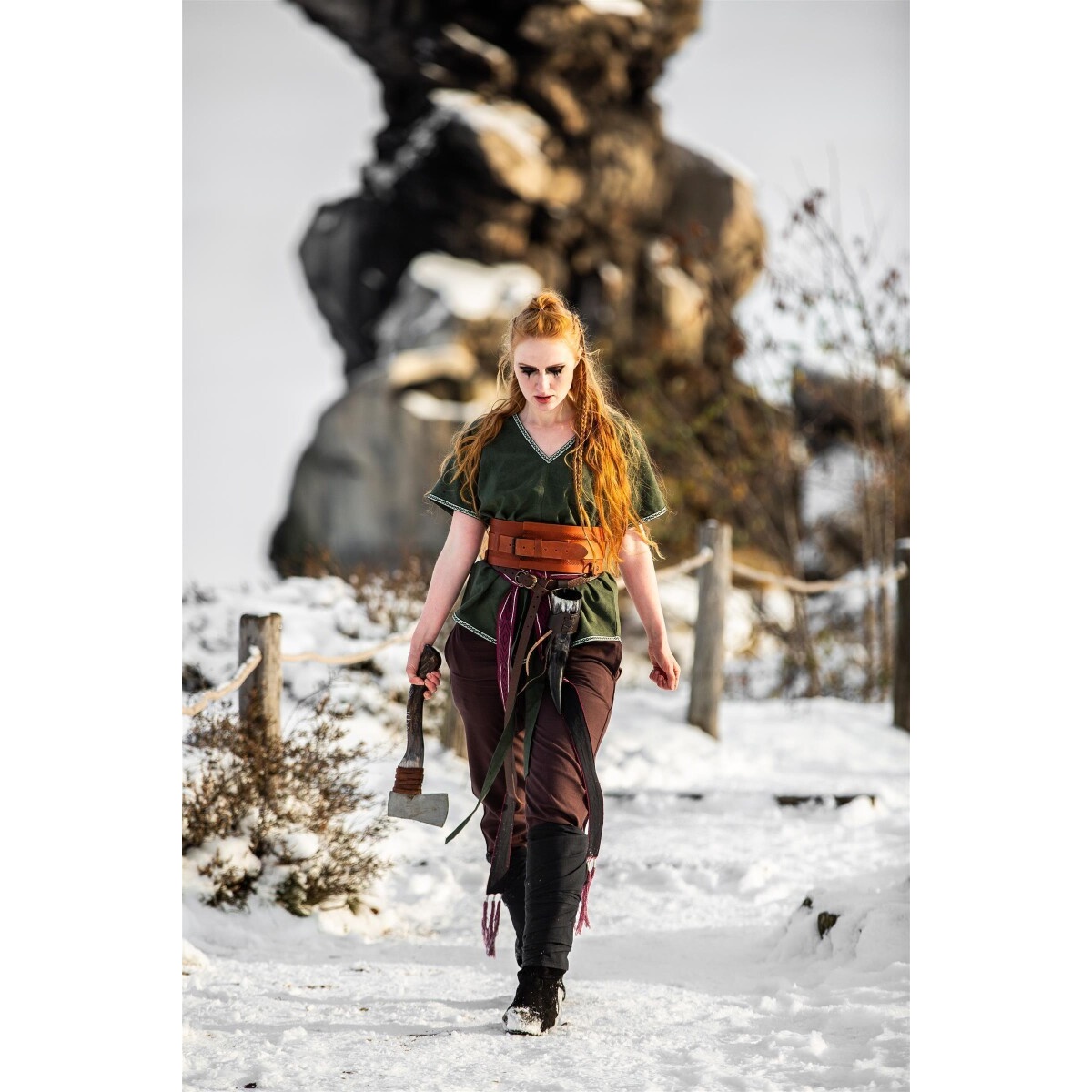 Túnica vikinga medieval Matilda verde