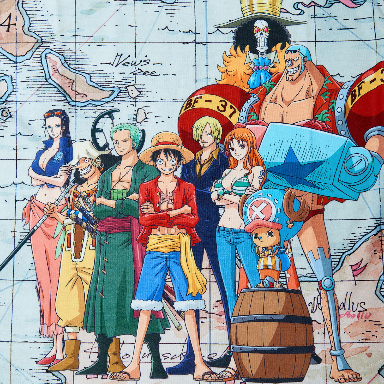 One Piece - East Blue Map Tanktop Losse Pasvorm