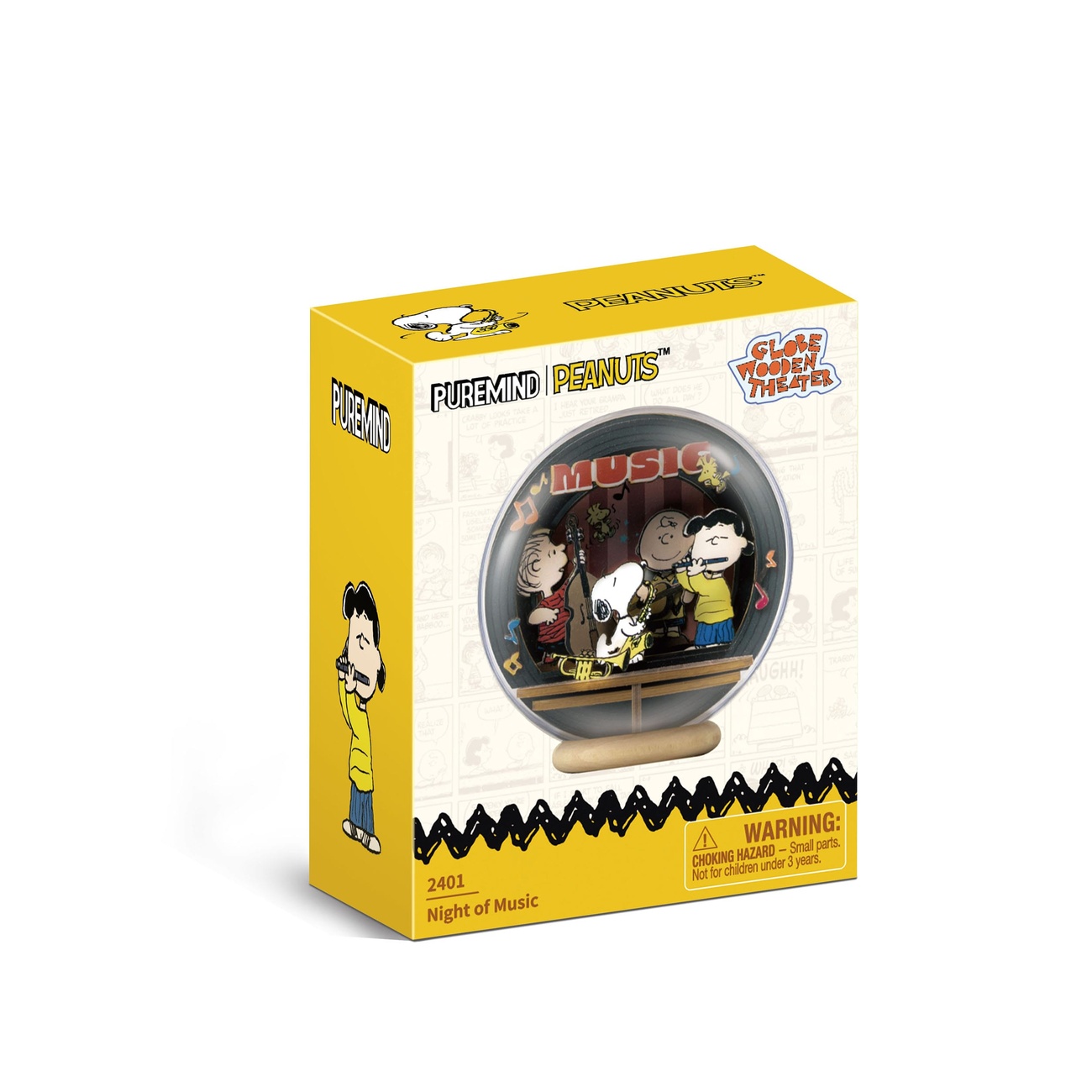 Peanuts Puremind Model Kit Wooden Theater Globe Night of Music