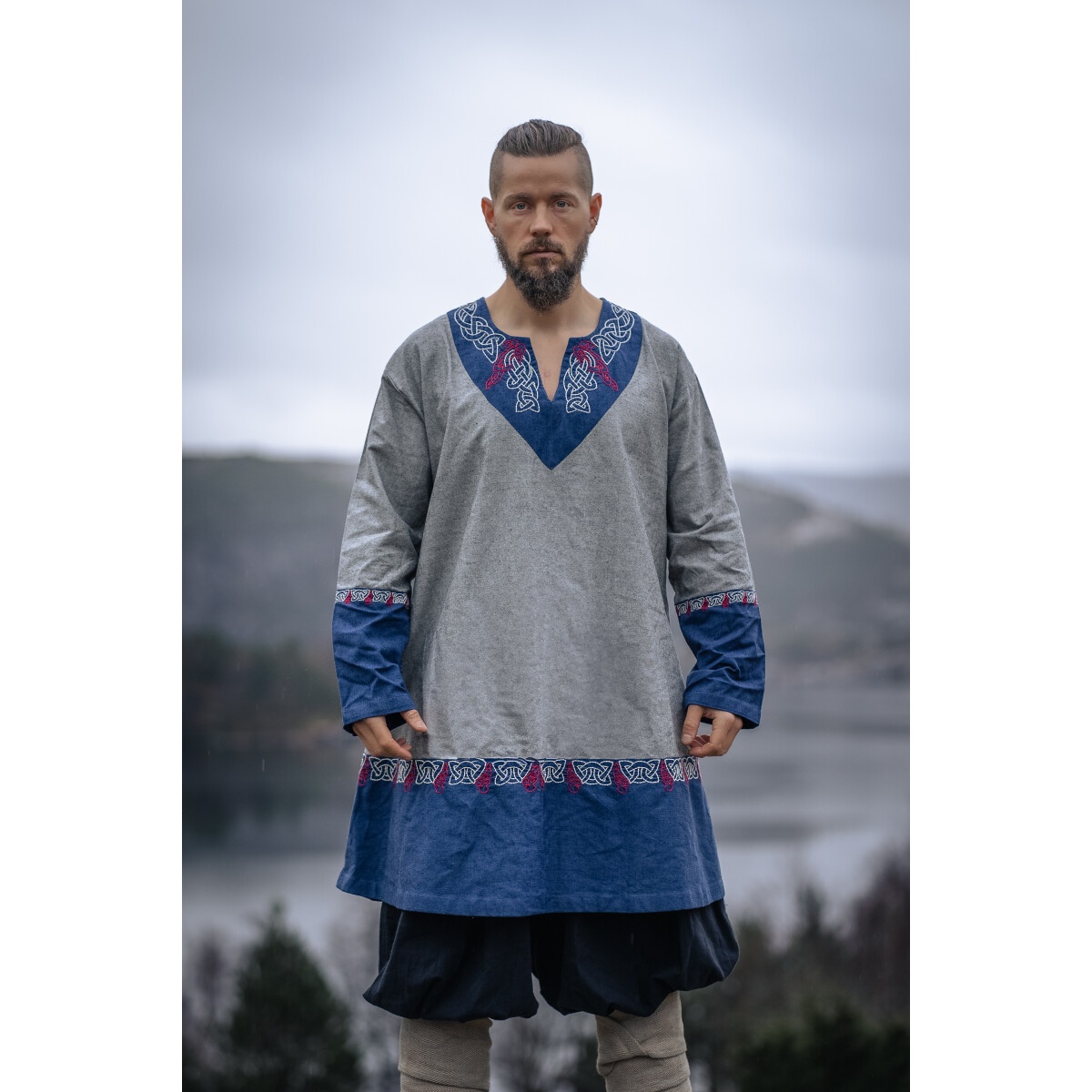 Tunique viking médiévale Freydis gris