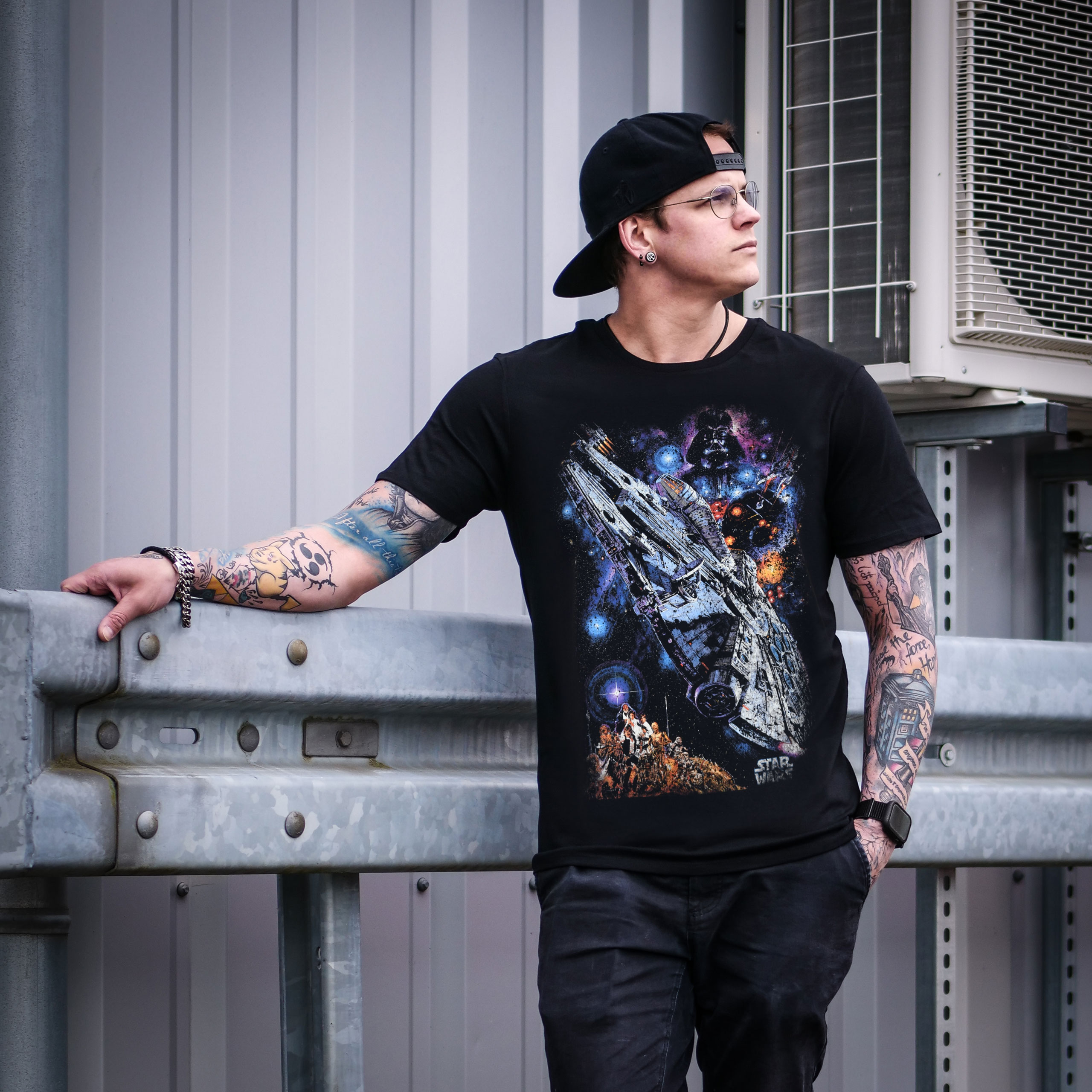 Star Wars - Galaxy Ship Poster T-Shirt black
