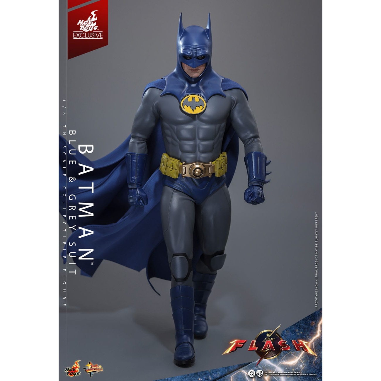 The Flash Movie Masterpiece figura de acción 1/6 Batman (traje azul y gris) Edición Limitada Hot Toys Exclusive 30 cm