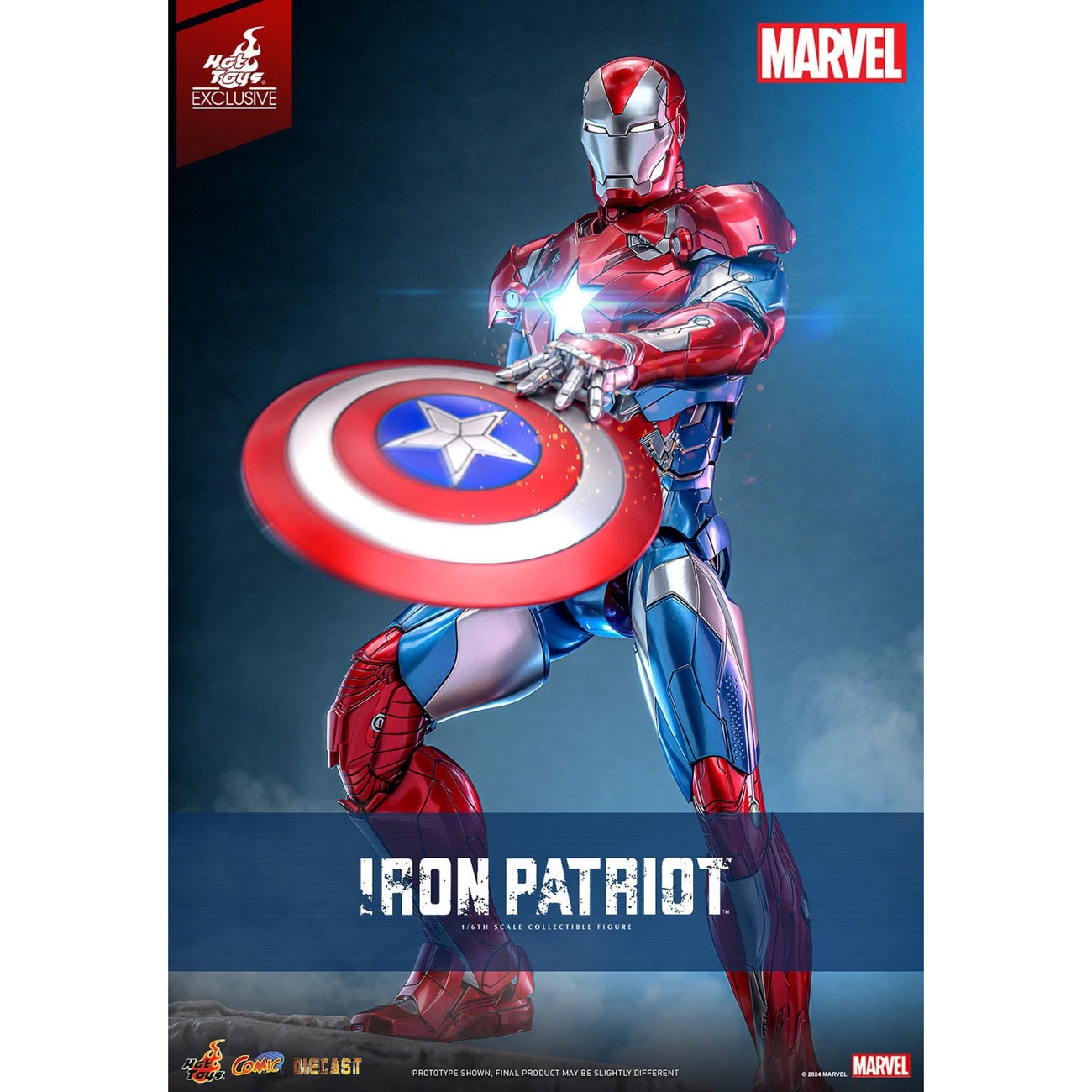 Marvel - Iron Patriot Comic Diecast Masterpiece action figure esclusiva in scala 1:6