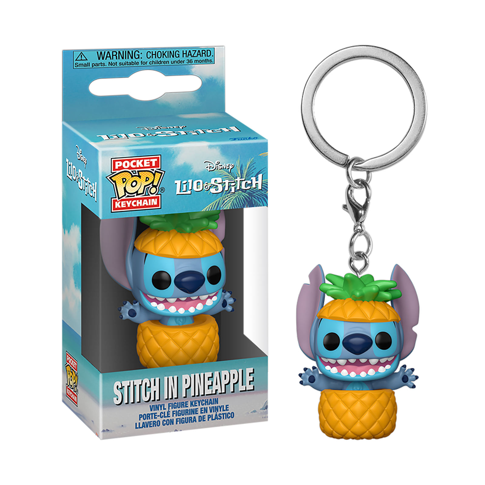 Stitch in Pineapple Funko Pop Keychain - Lilo & Stitch