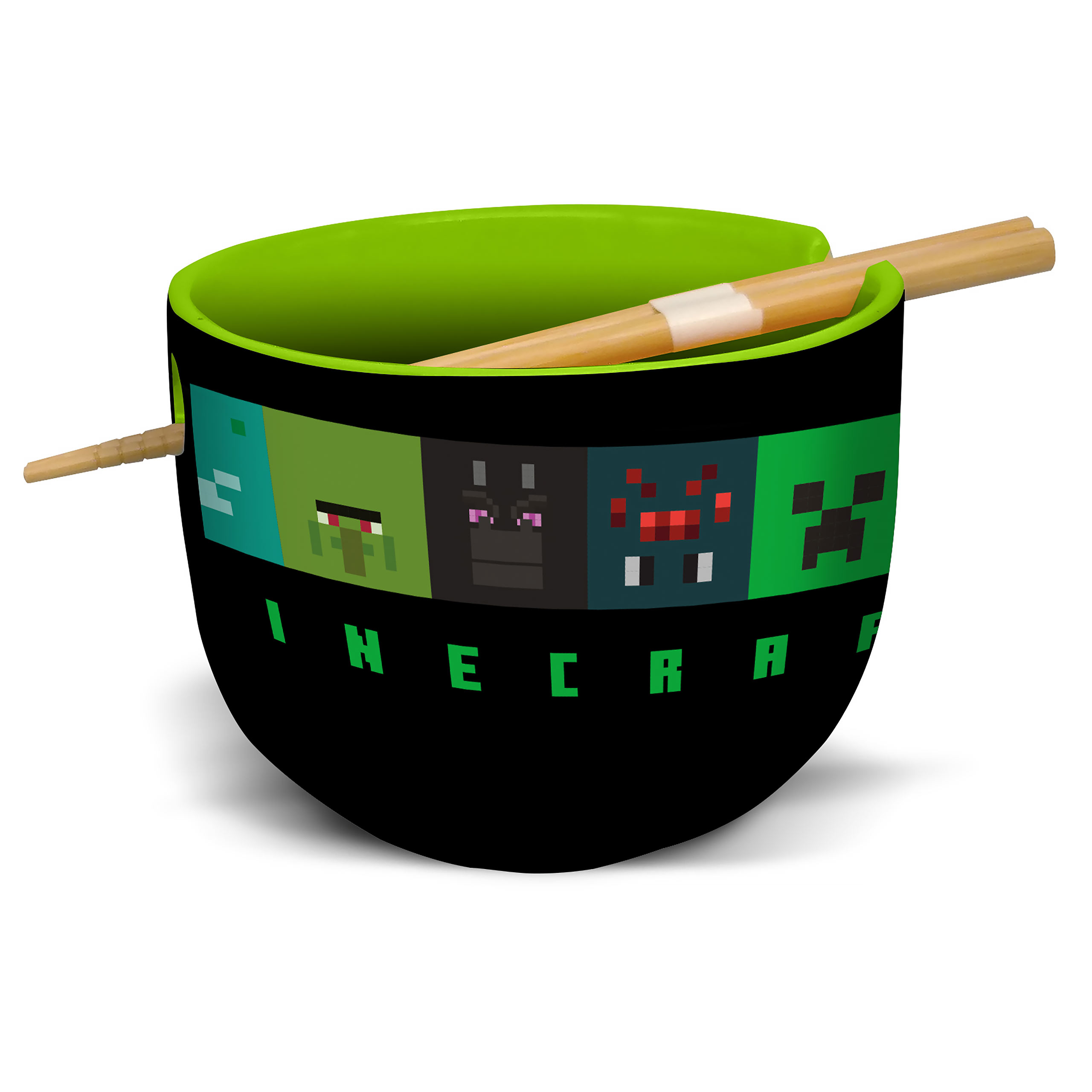 Minecraft - Cuenco de Ramen Creeper con Palillos