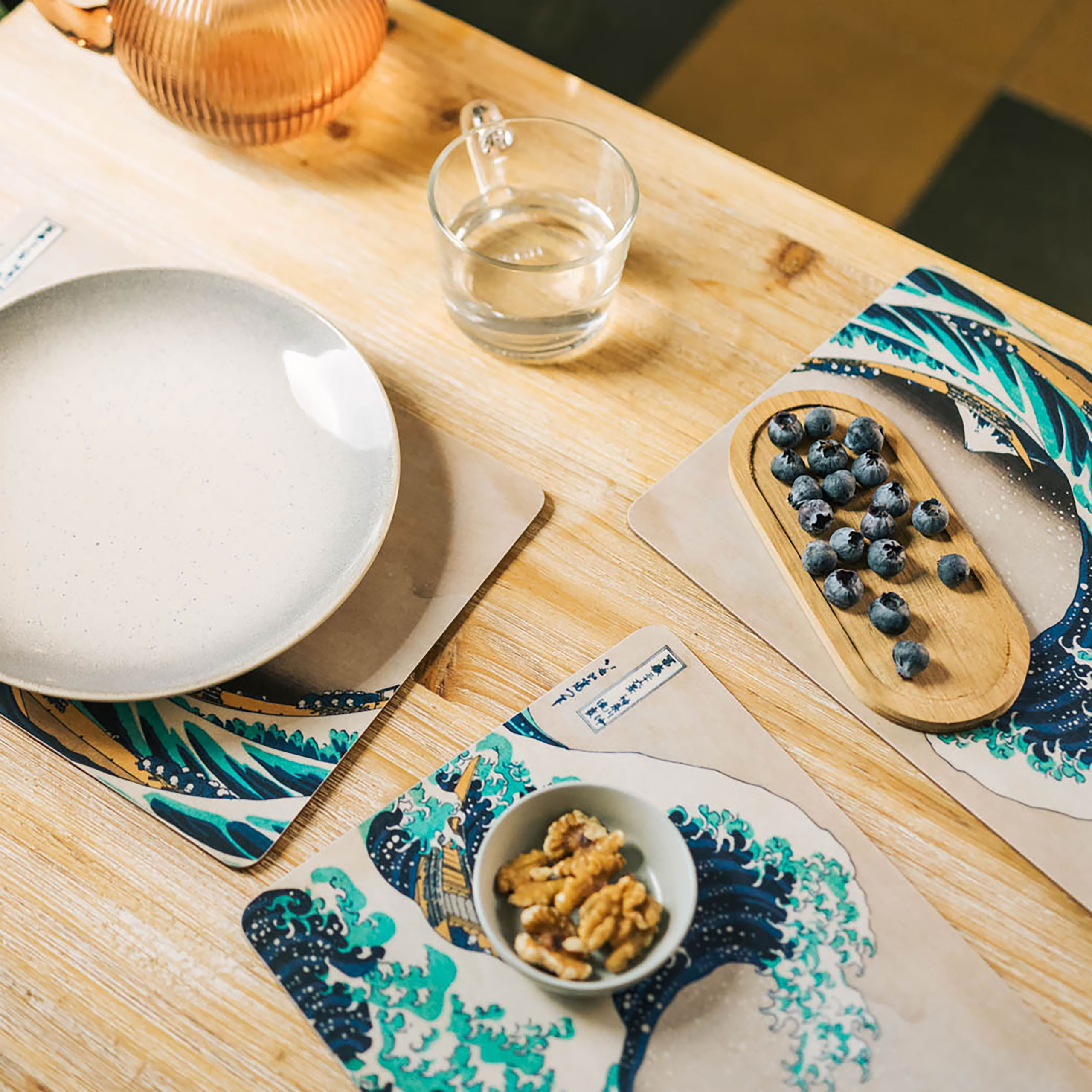 La grande onda di Kanagawa - Set di 4 tavole per colazione Katsushika Hokusai