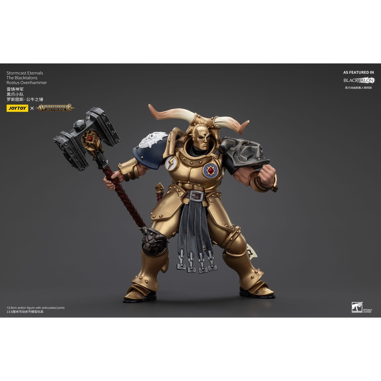 Warhammer Age of Sigmar Figurine articulée Stormcast Eternals The Blacktalons Rostus Oxen Hammer 20 cm