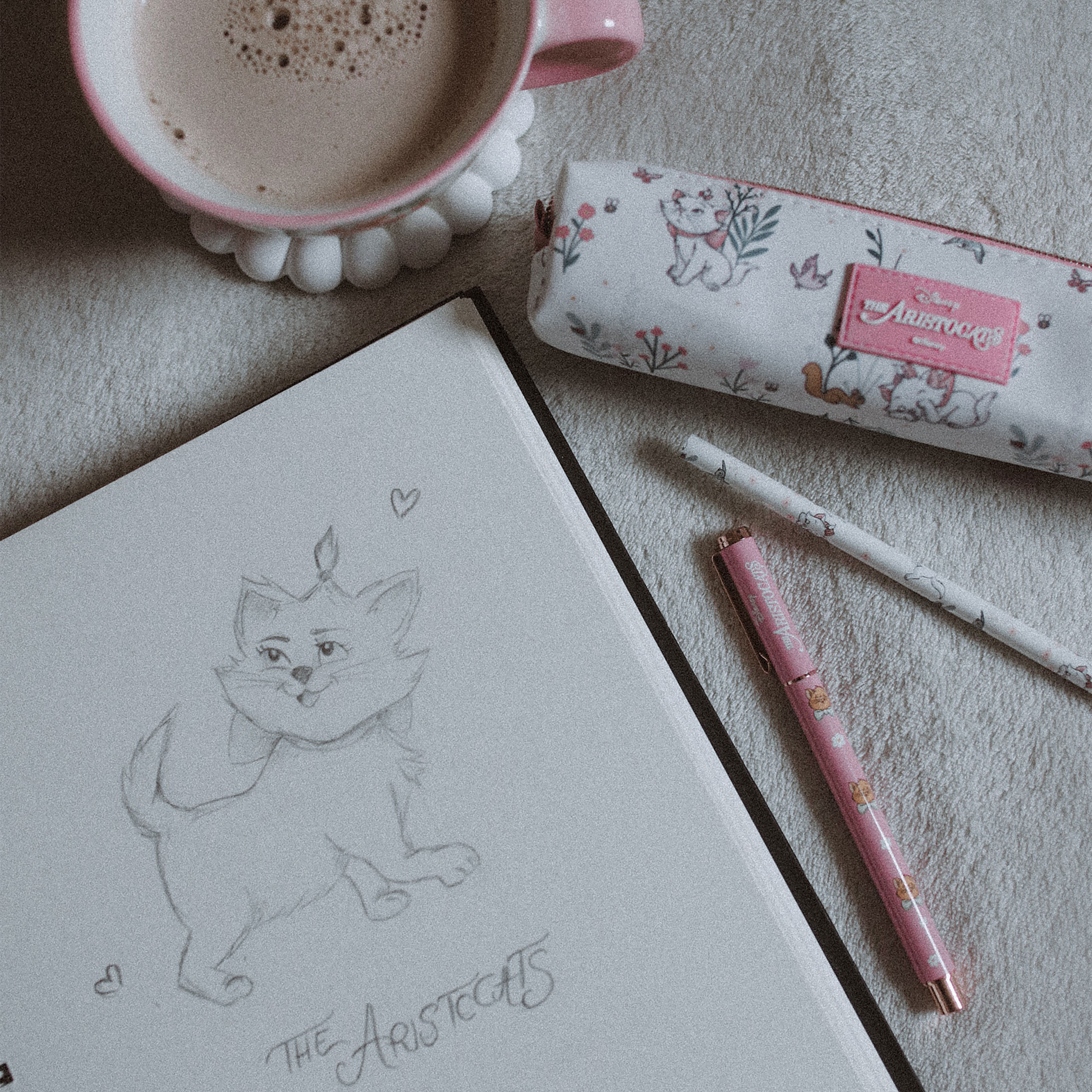 Les Aristochats - Trousse Marie avec stylo et crayon