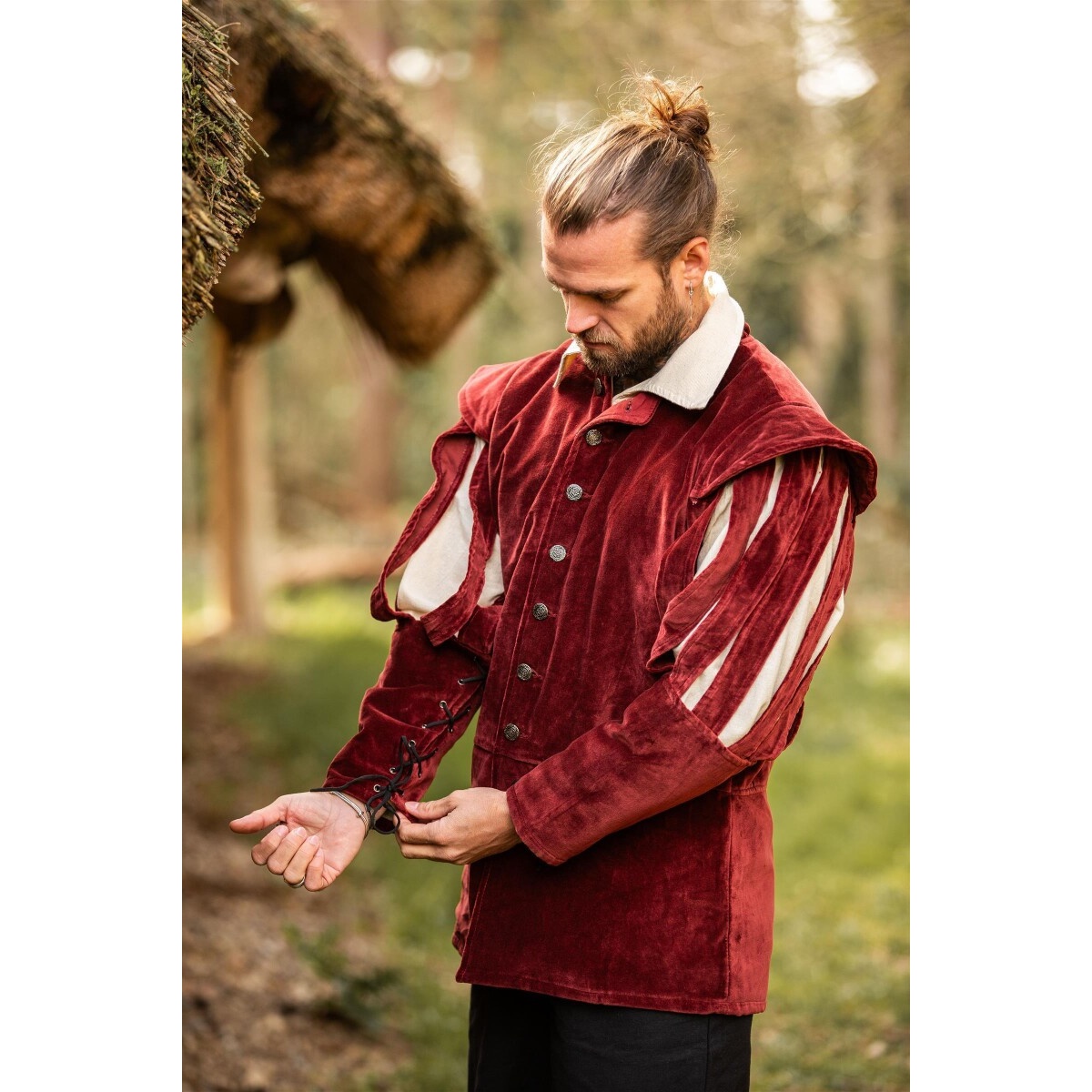 Chaqueta de lansquenete medieval Brandolf roja