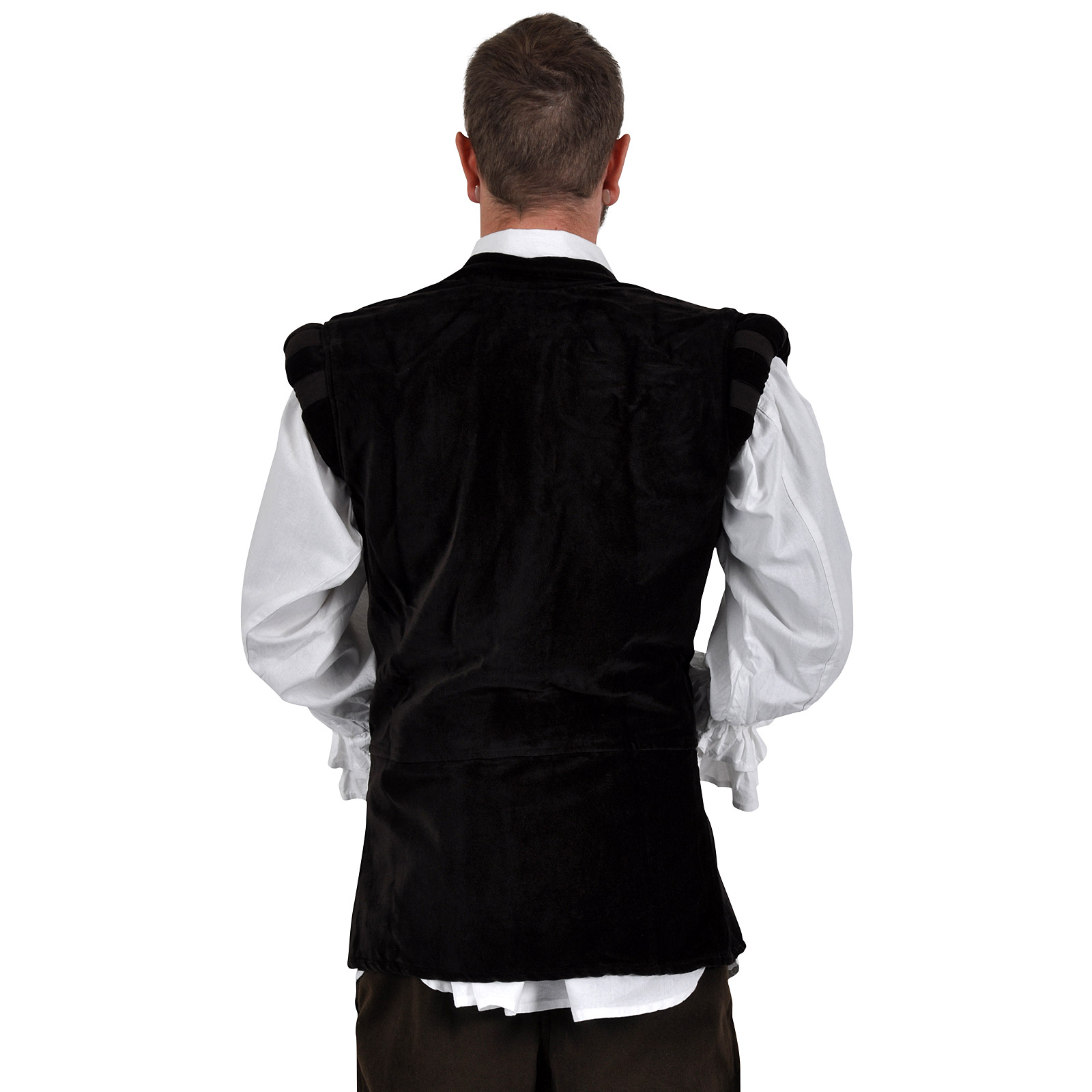 Doublet Velvet with Stand-Up Collar Brown
